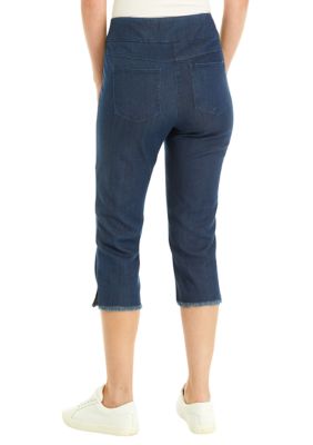 Women's Pull On Silky Denim Like Stretch Clamdigger Pants