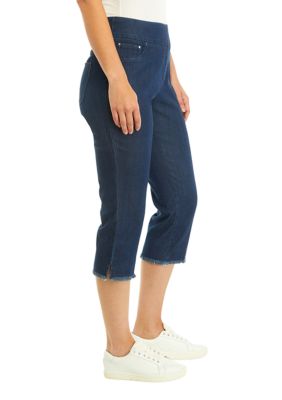 Women's Pull On Silky Denim Like Stretch Clamdigger Pants