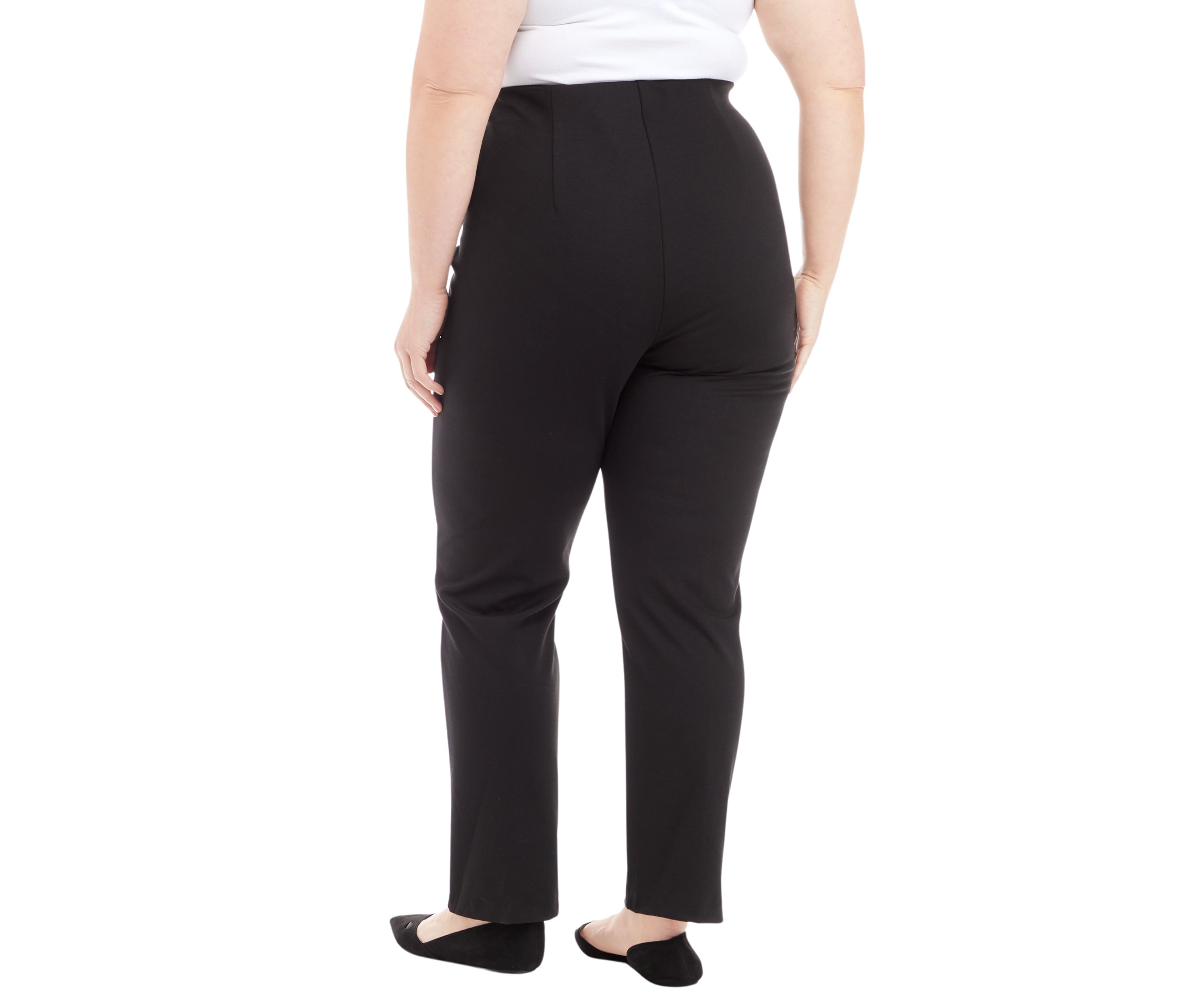 Plus Size Solid Seamed Ponte Pants