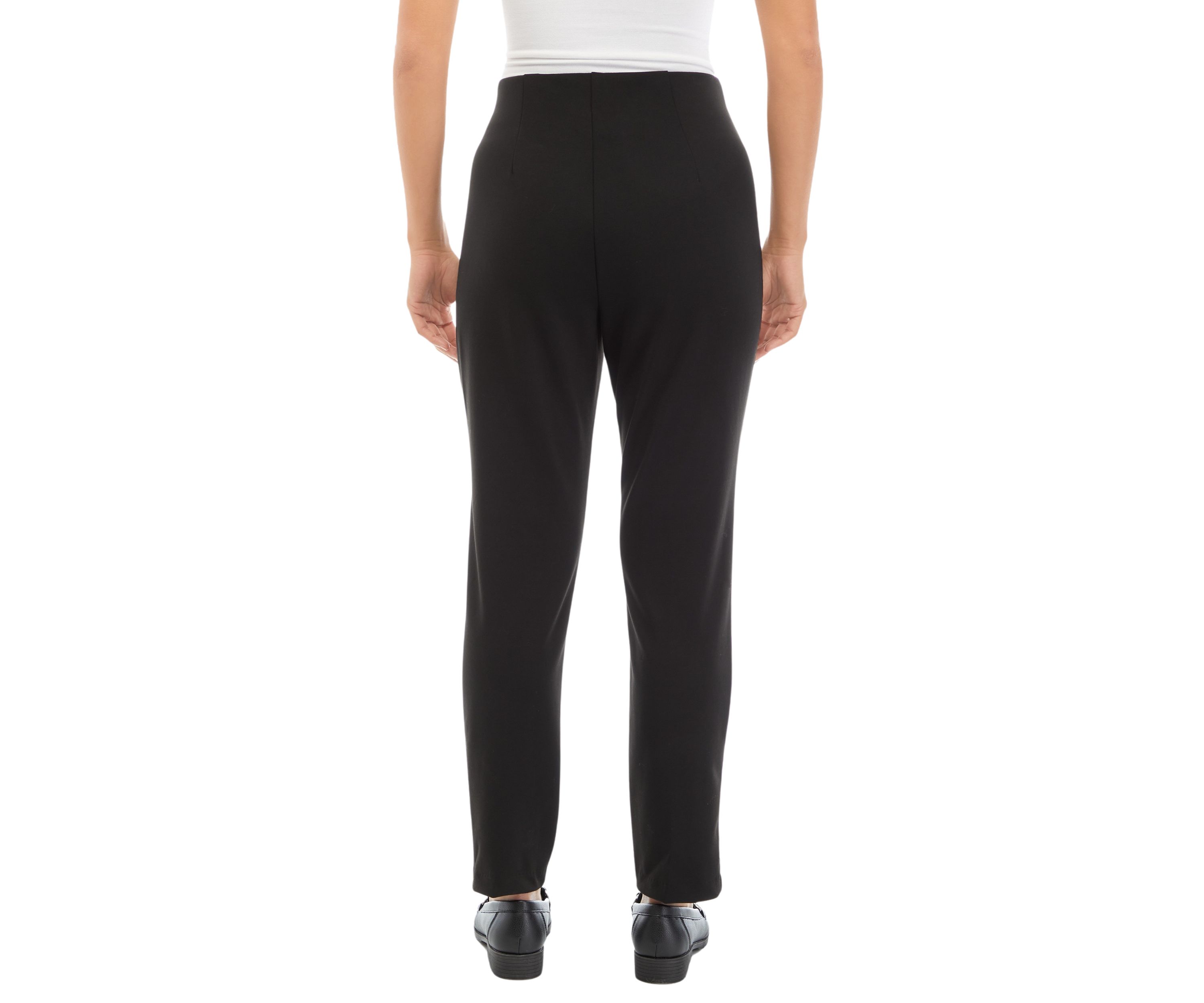 Petite Solid Seamed Ponte Pants