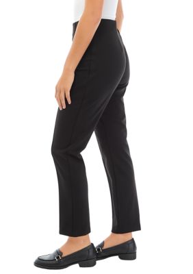 Petite Solid Seamed Ponte Pants