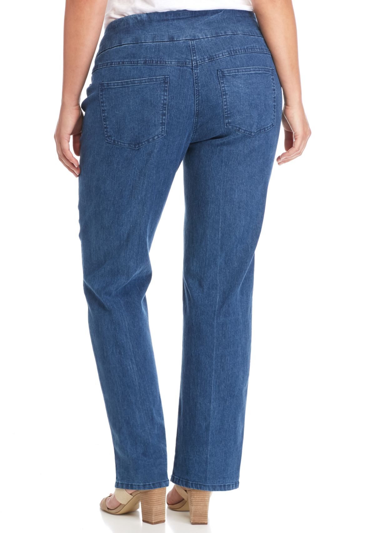Plus Size Stretch Denim Pants - Short Length