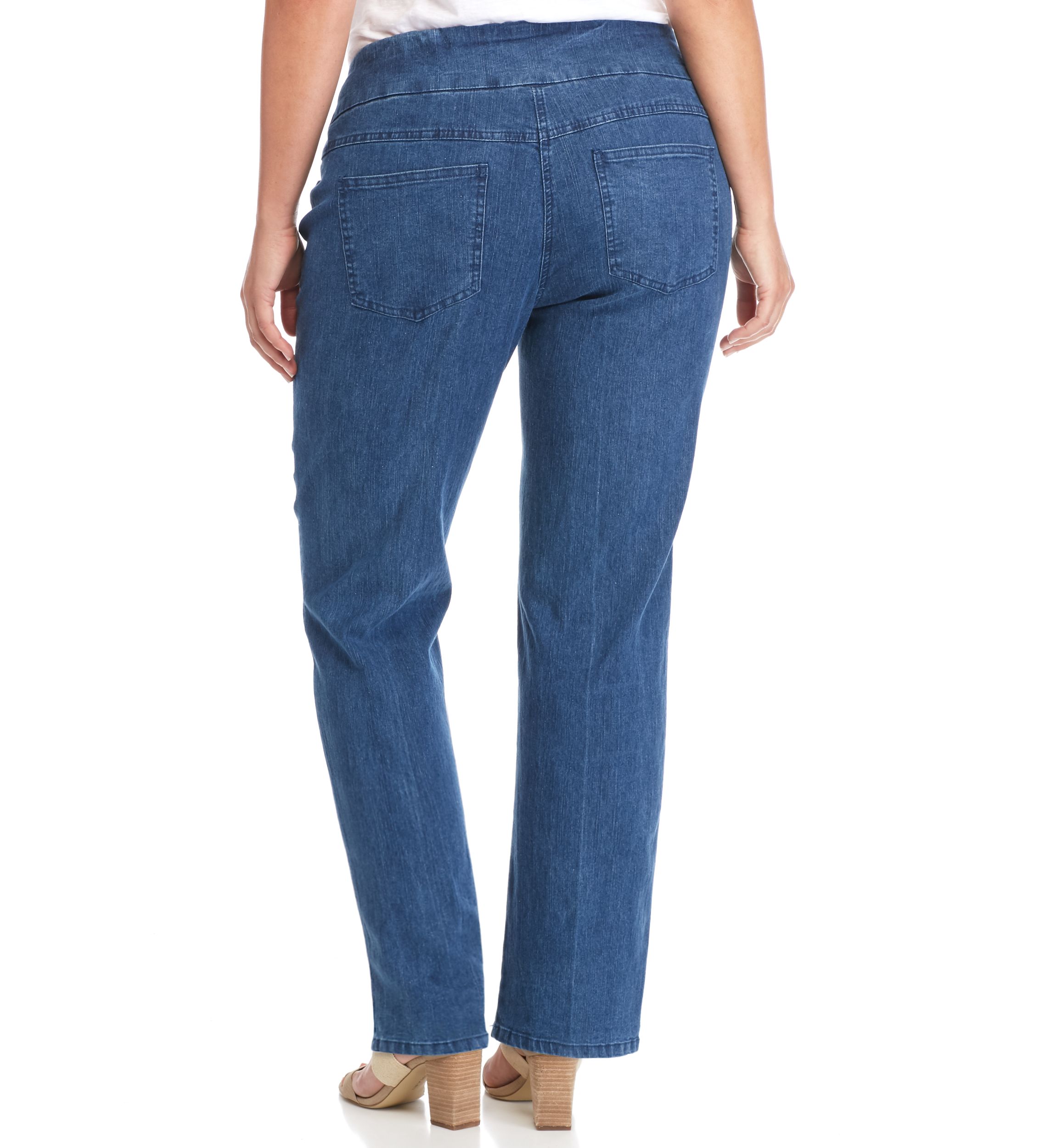 Plus Size Stretch Denim Pants - Short Length