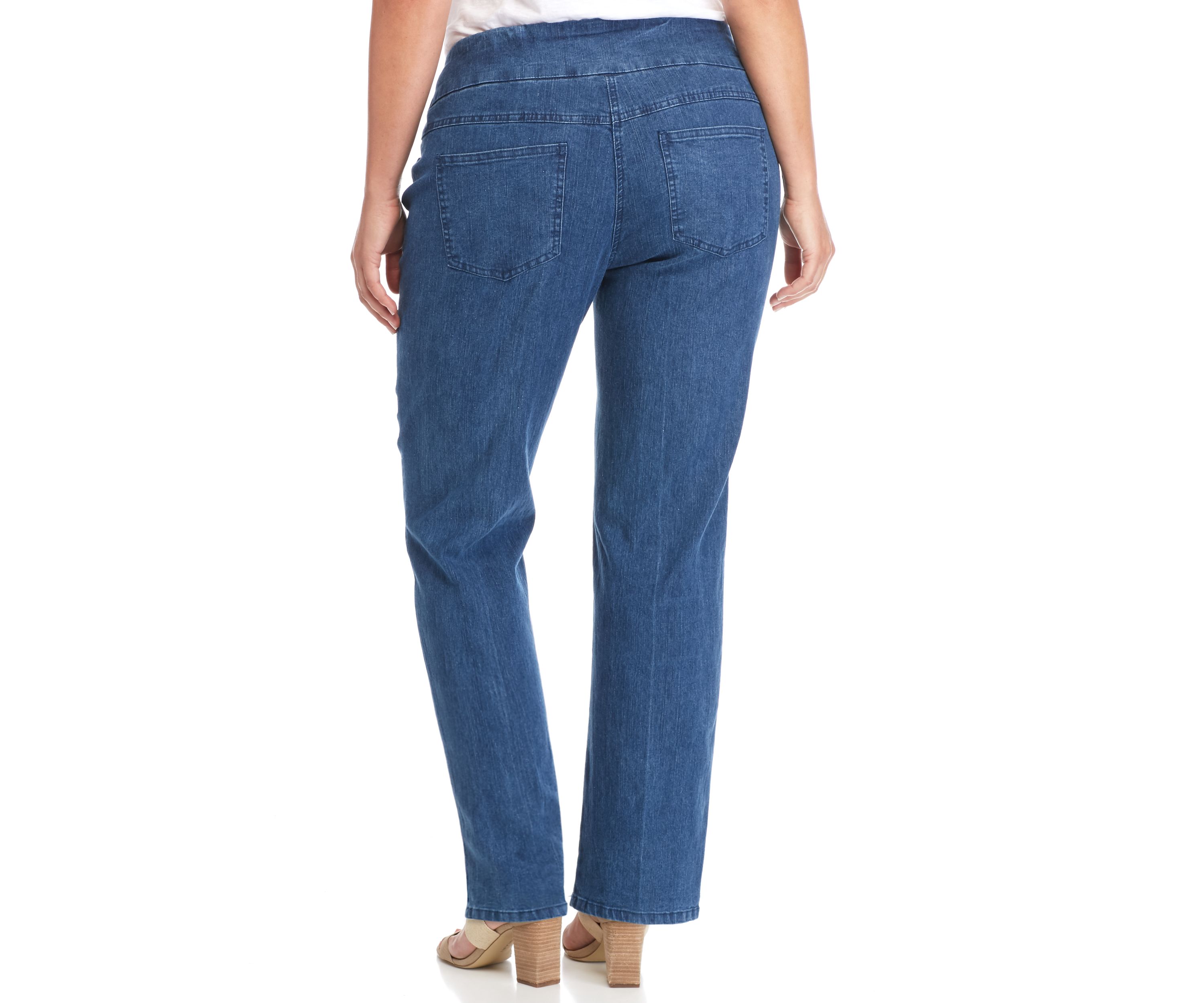 Plus Size Stretch Denim Pants - Short Length