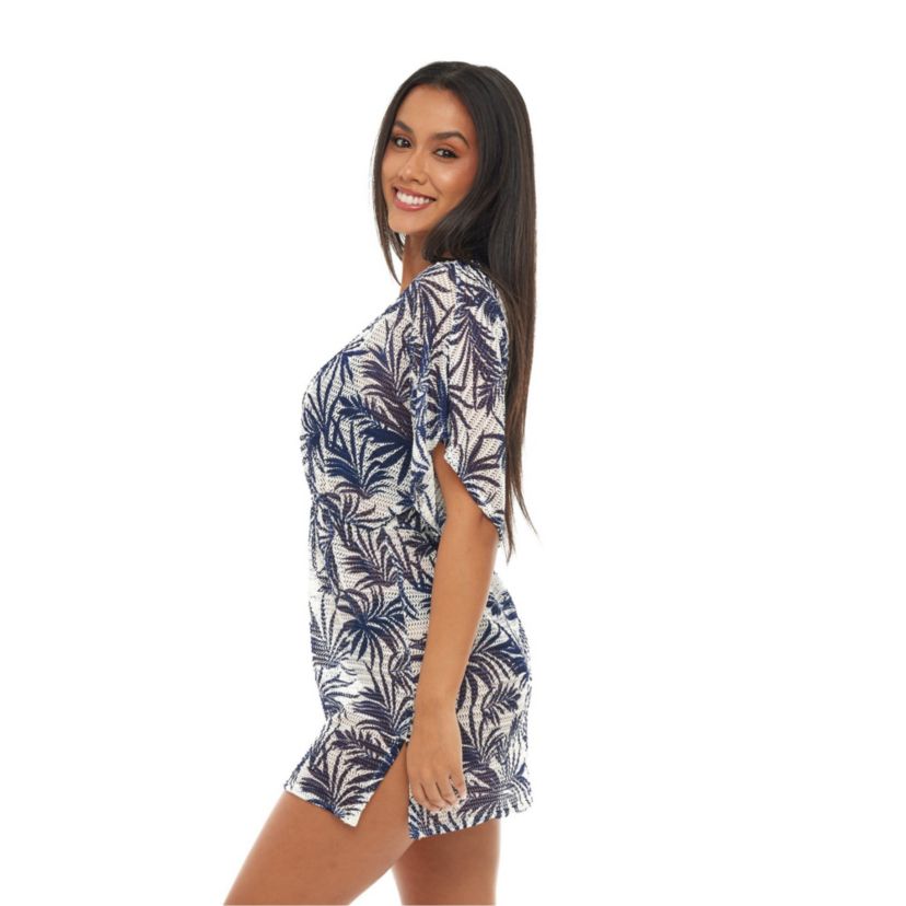 CHP23119  Printed Dolman Sleeve V Neck Tunic