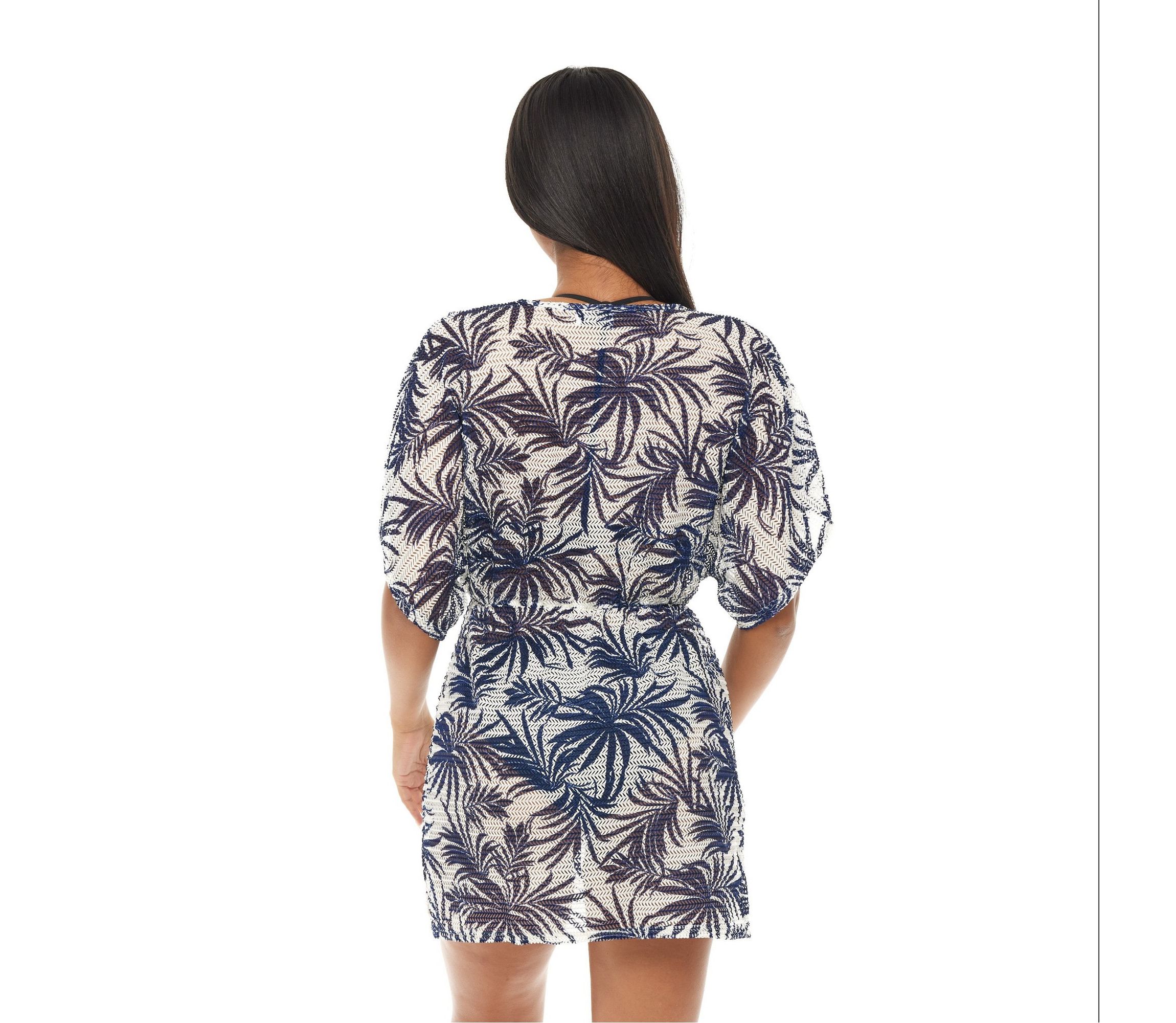 CHP23119  Printed Dolman Sleeve V Neck Tunic