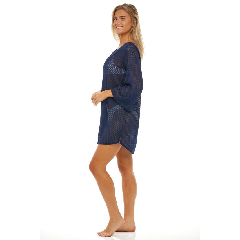 GF23028 Grid Texture V Neck Tunic