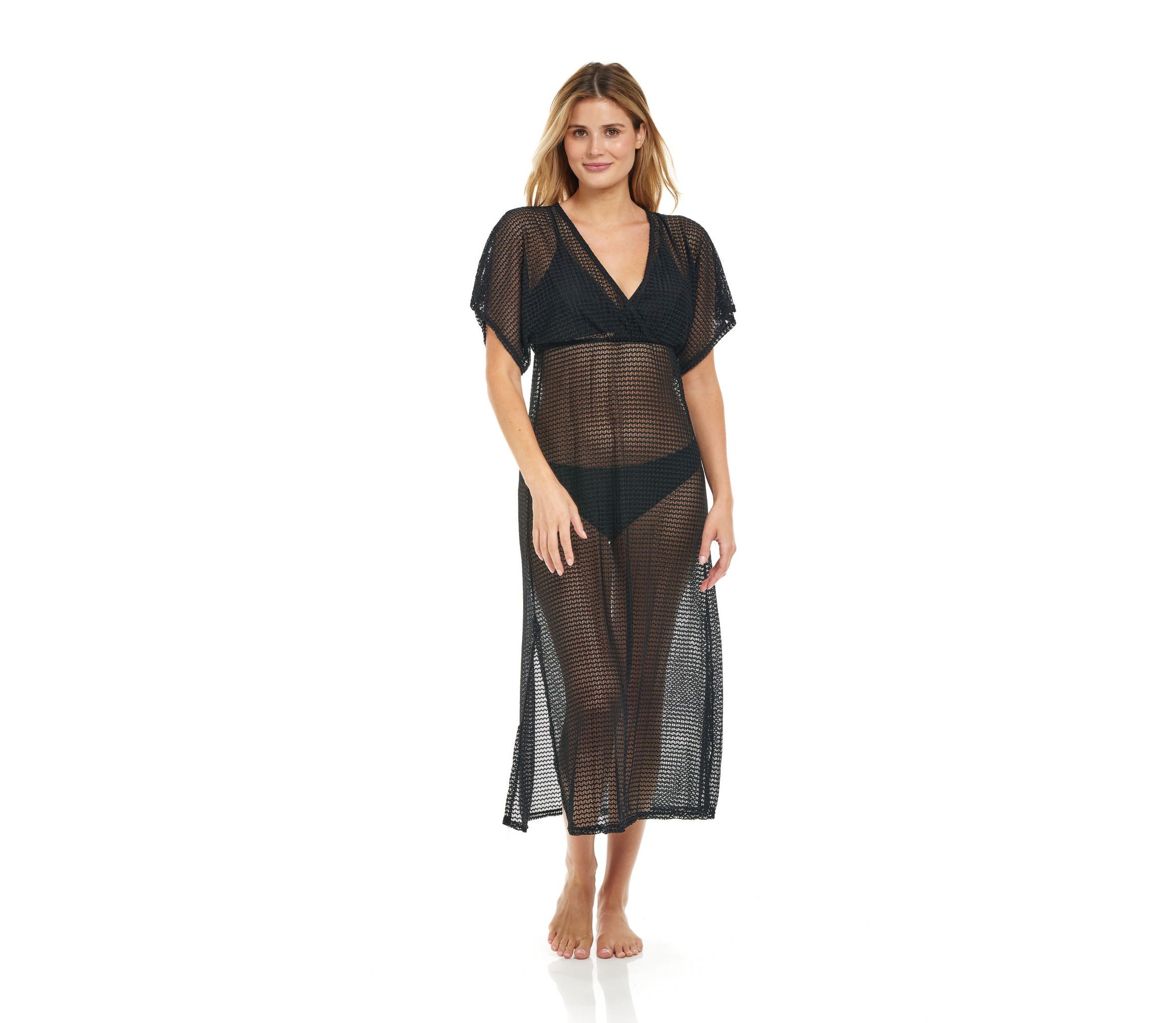NAC24429 Textured Maxi Dress w/slit