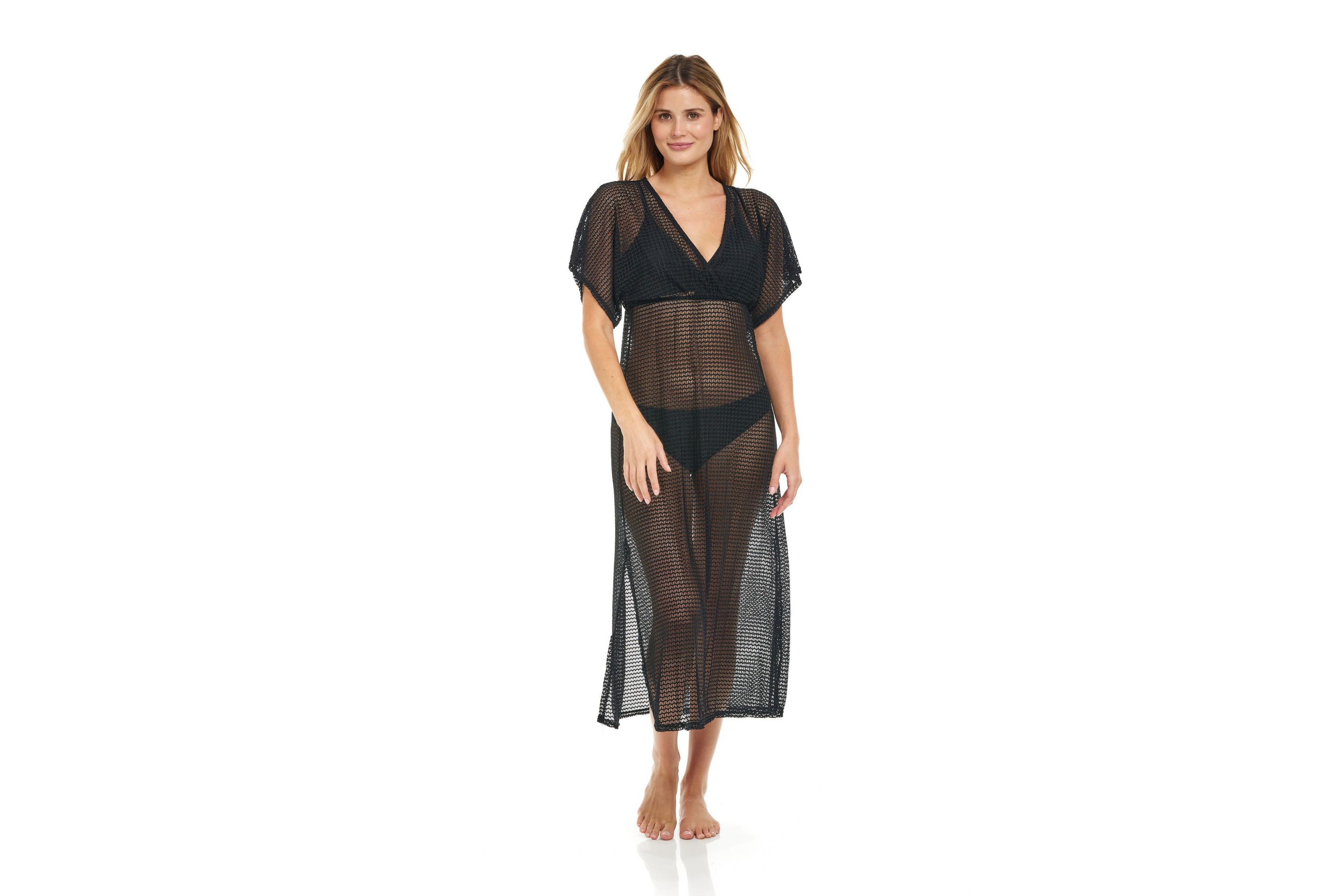 NAC24429 Textured Maxi Dress w/slit