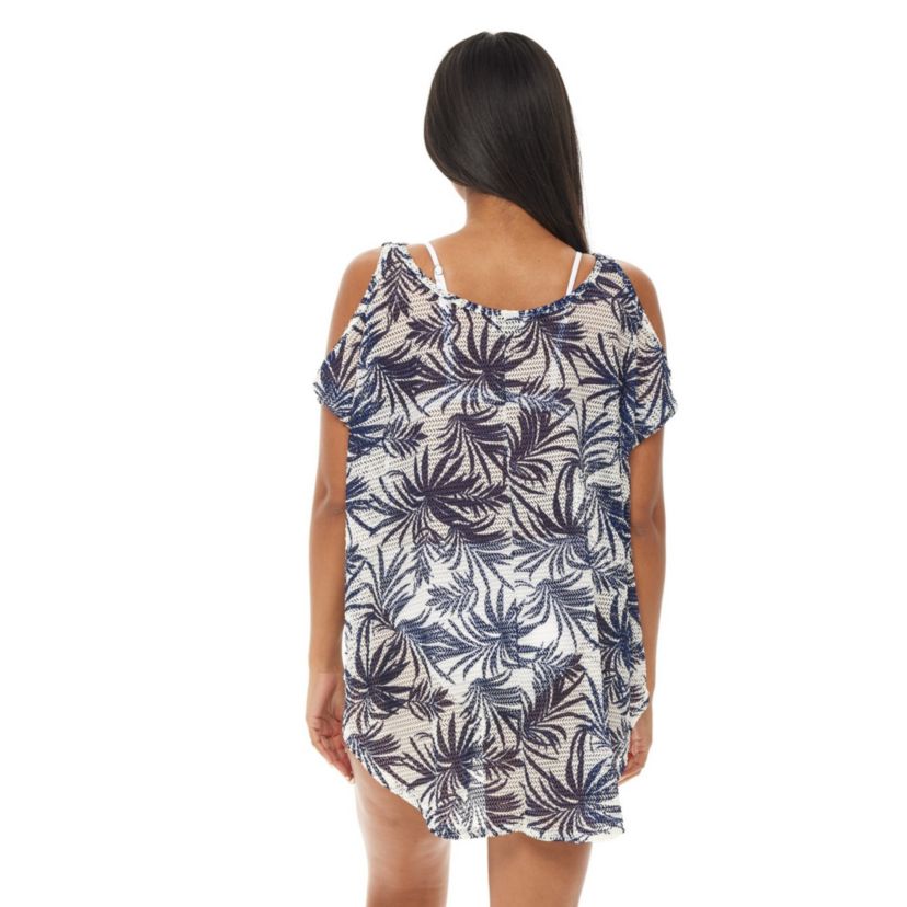 CHP17036  Printed Cold Shoulder Tunic