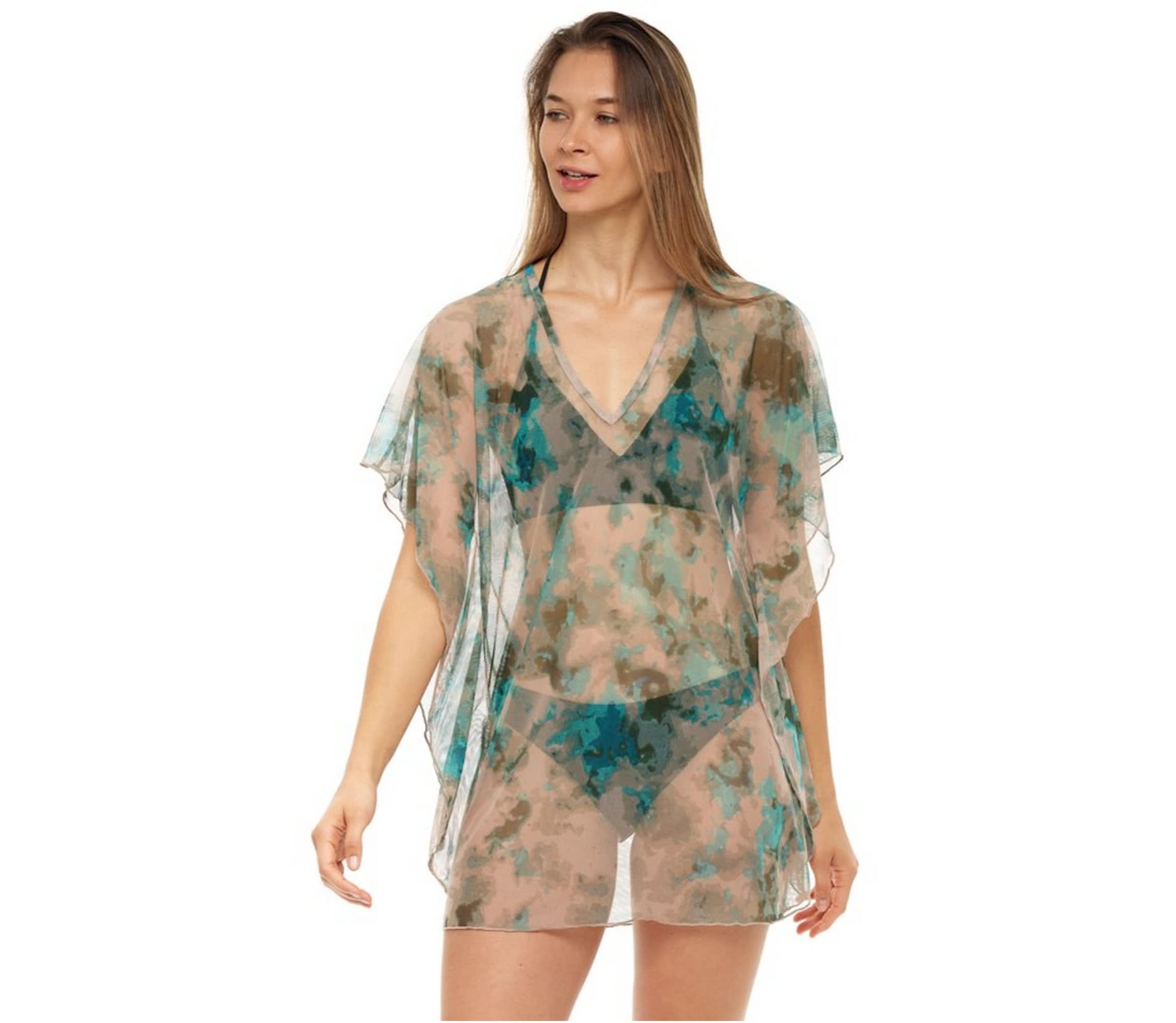 PMA17015 Printed Mesh- Kaftan