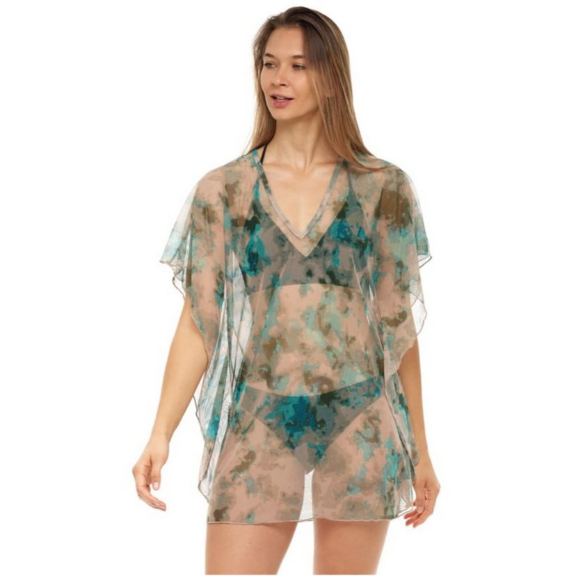 PMA17015 Printed Mesh- Kaftan