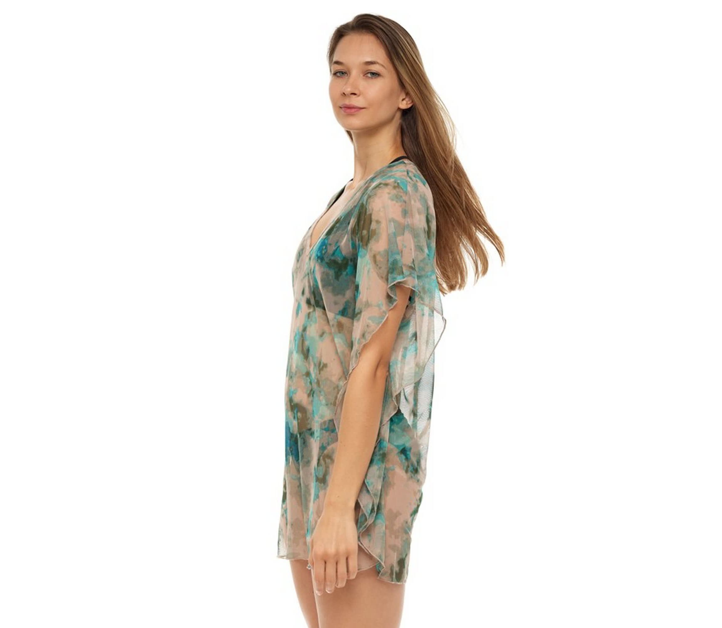 PMA17015 Printed Mesh- Kaftan