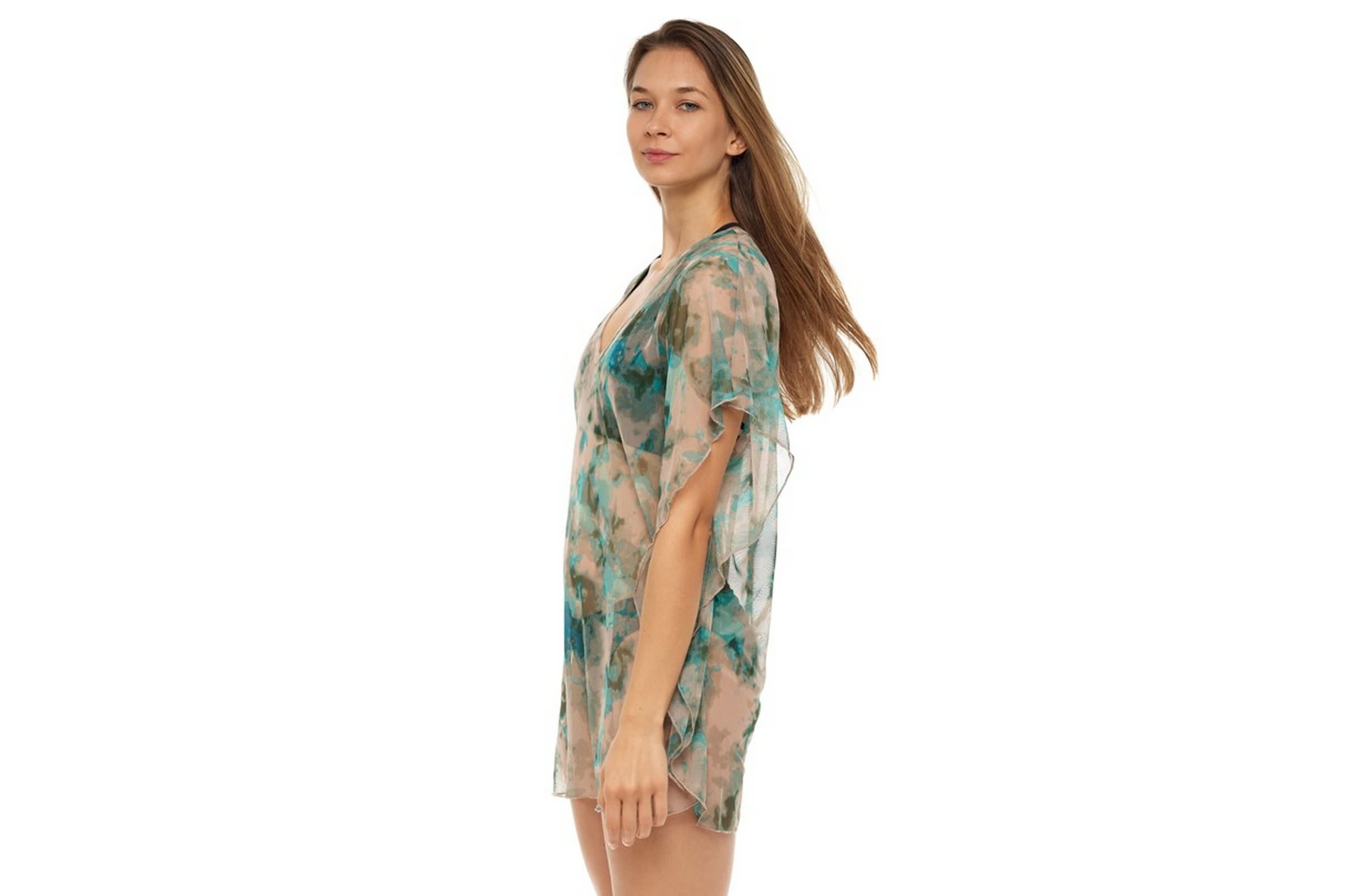 PMA17015 Printed Mesh- Kaftan