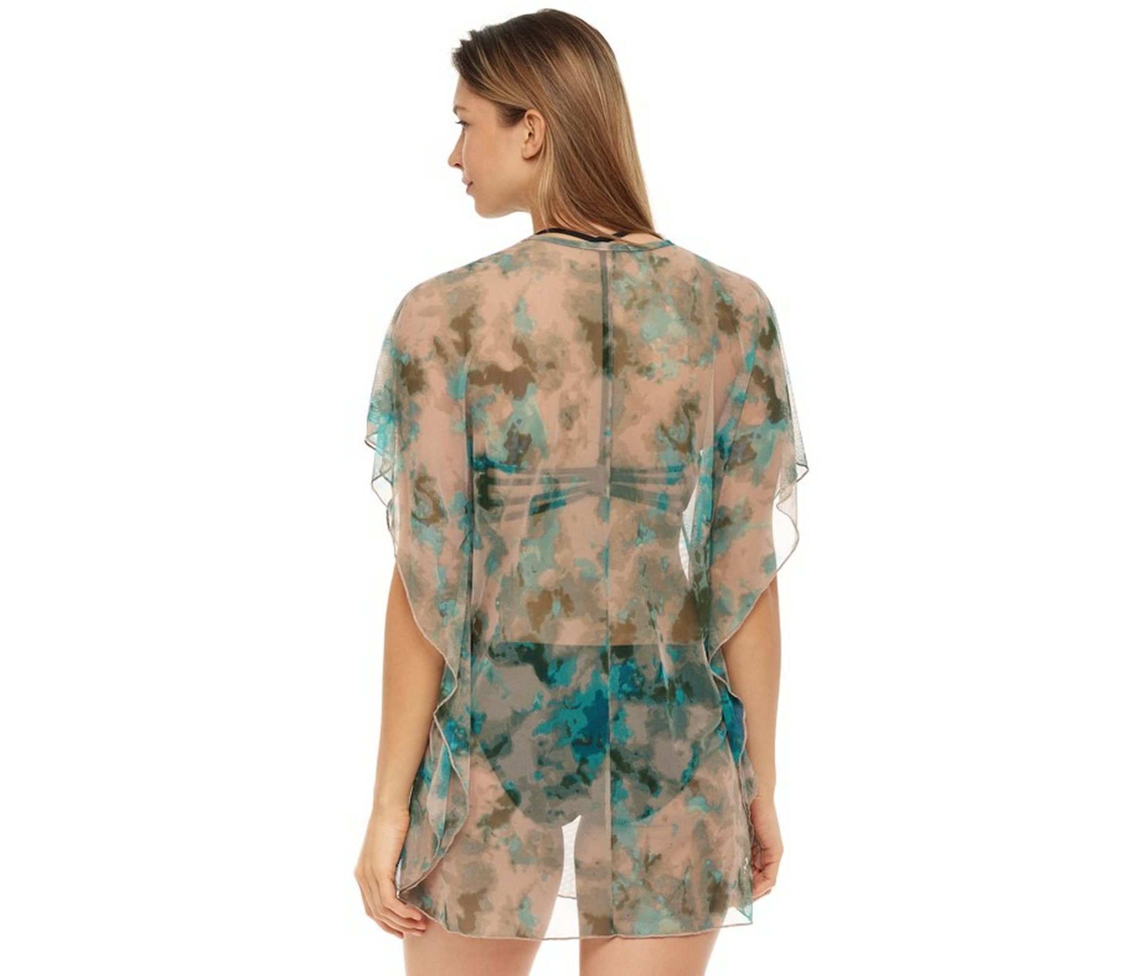PMA17015 Printed Mesh- Kaftan