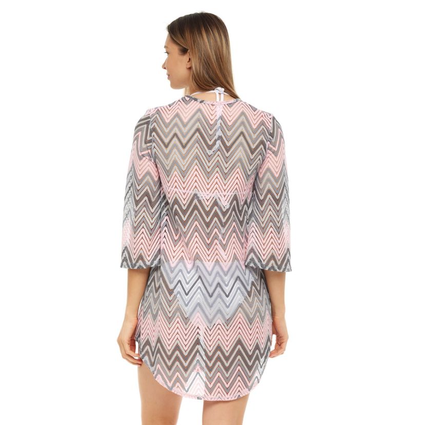 HIG14028  Chevron V Neck Tunic