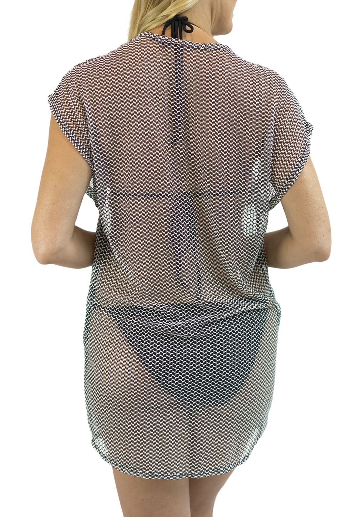 BON19111  2 TONE SLEEVELESS TUNIC