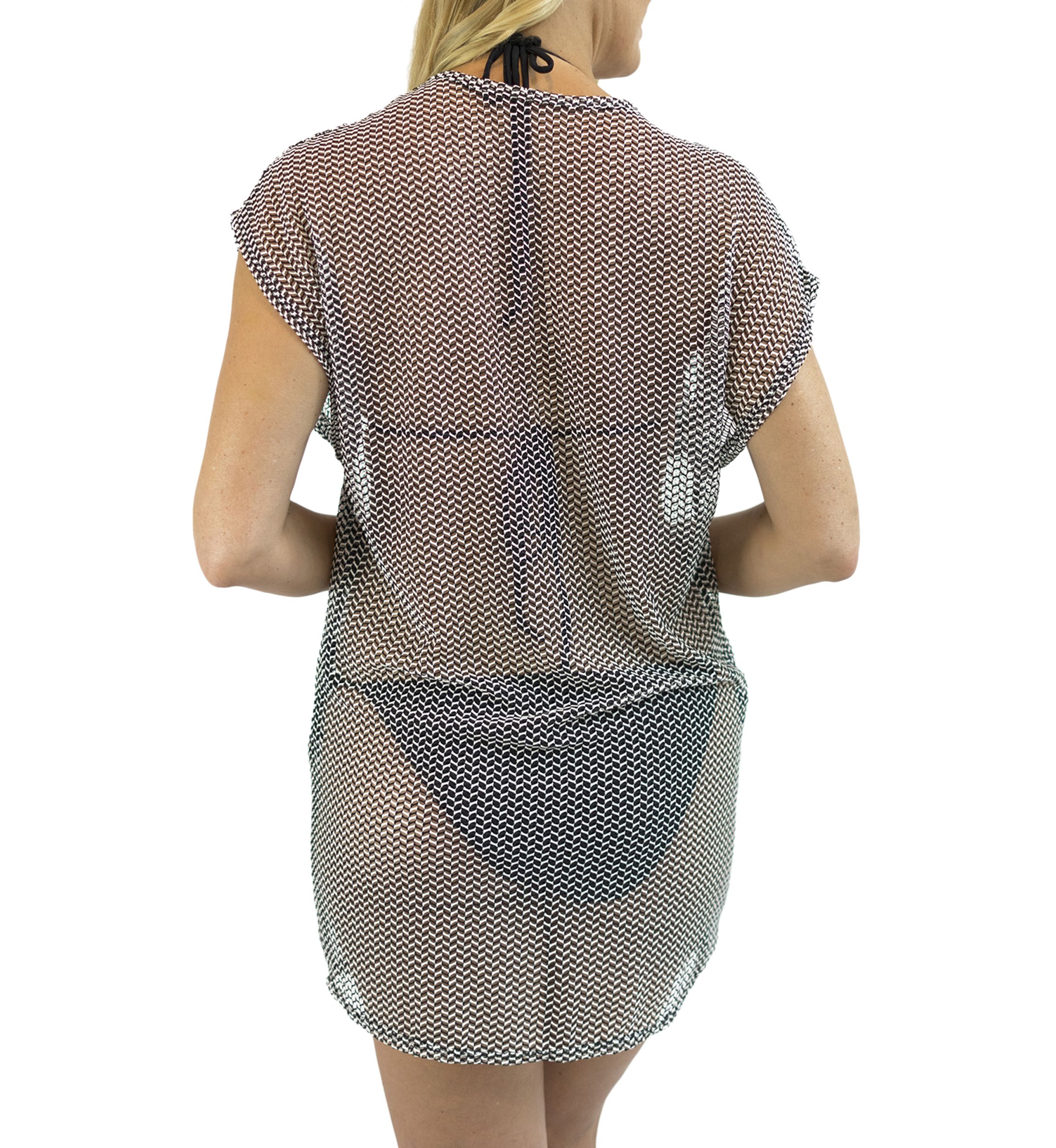 BON19111  2 TONE SLEEVELESS TUNIC