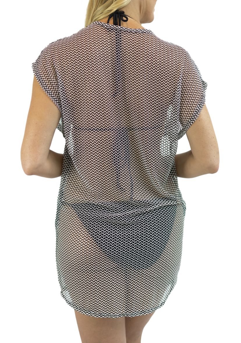 BON19111  2 TONE SLEEVELESS TUNIC