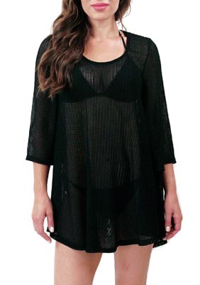 Scoop Neck Bell Sleeve Cover Up Swim Tunic