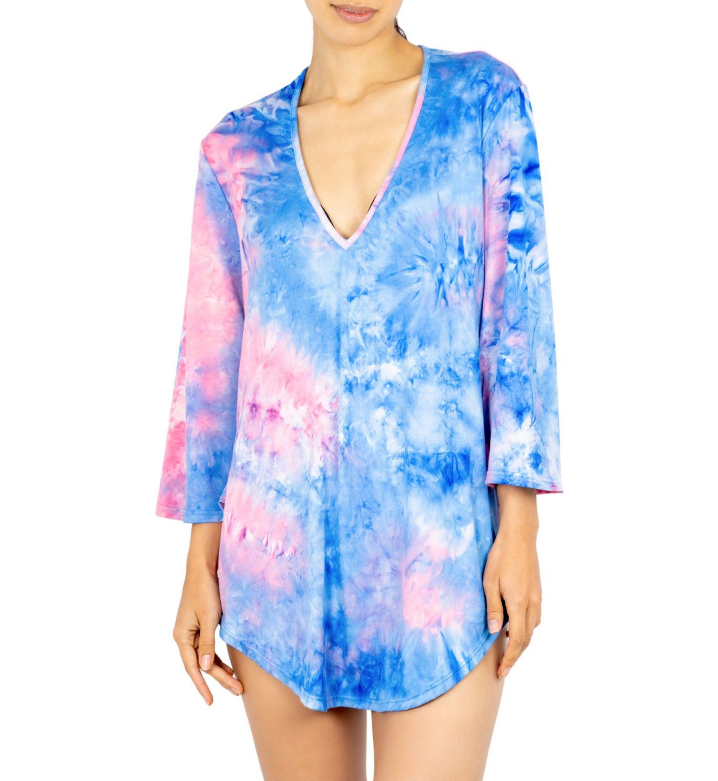 Soft Brushed Jersey Tie Dye V-Neck Tunic