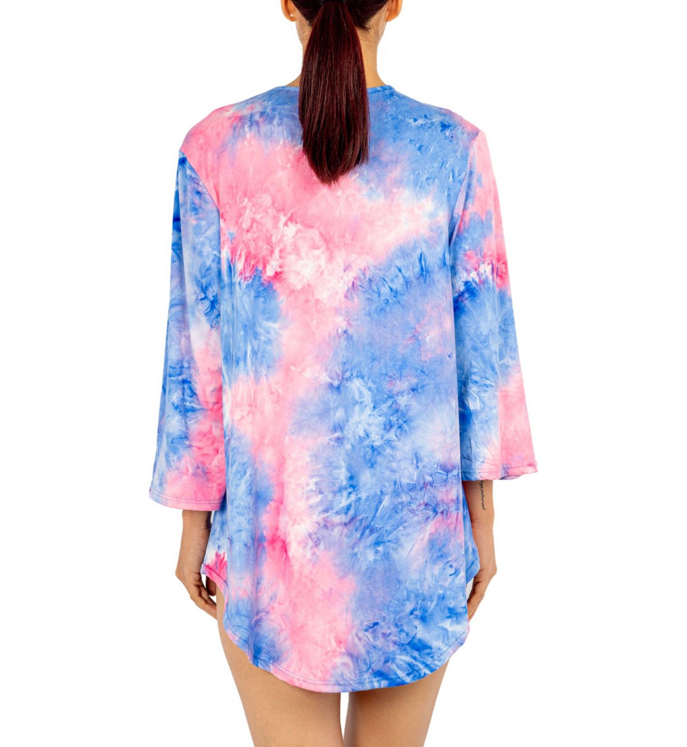 Soft Brushed Jersey Tie Dye V-Neck Tunic