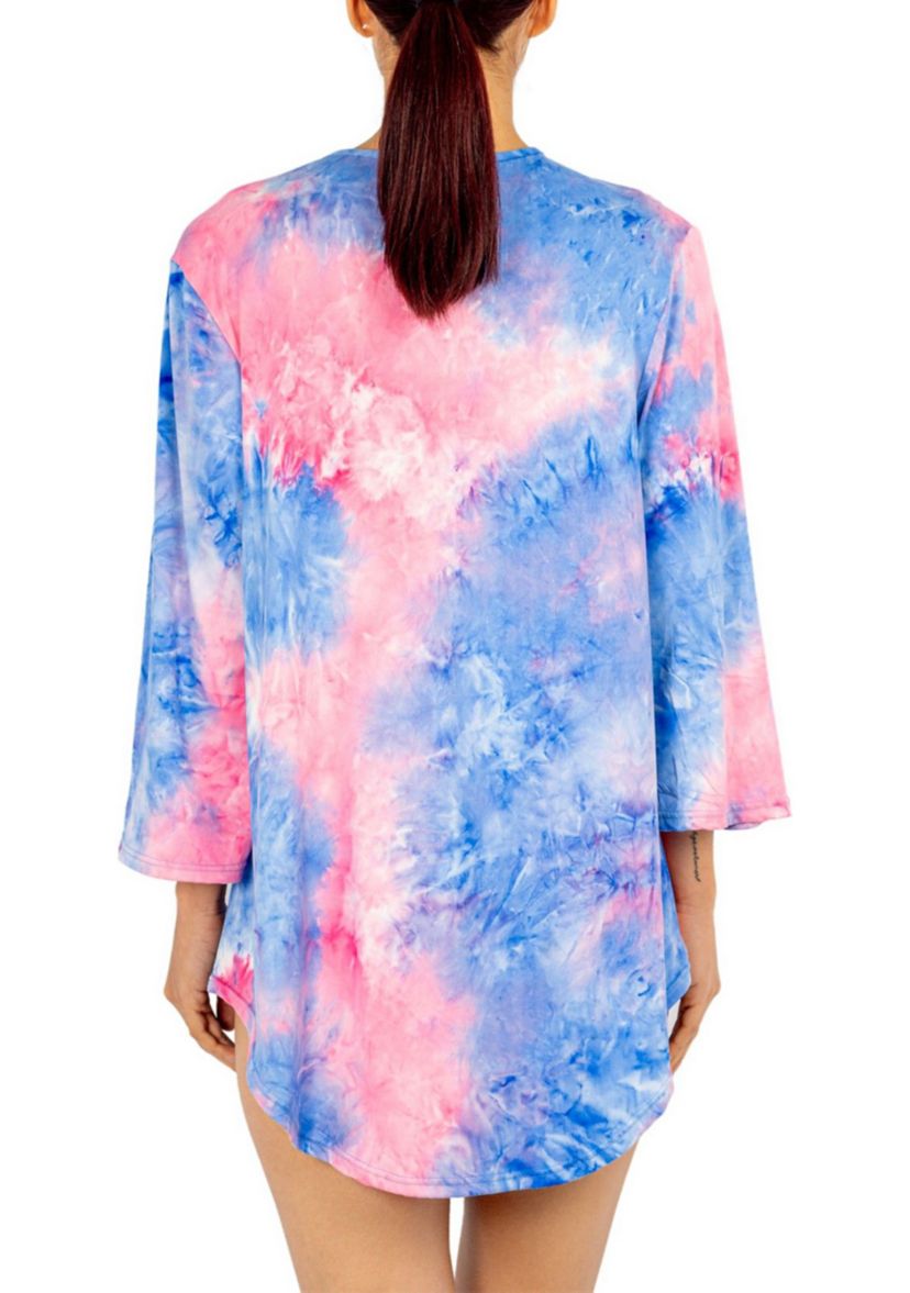 Soft Brushed Jersey Tie Dye V-Neck Tunic
