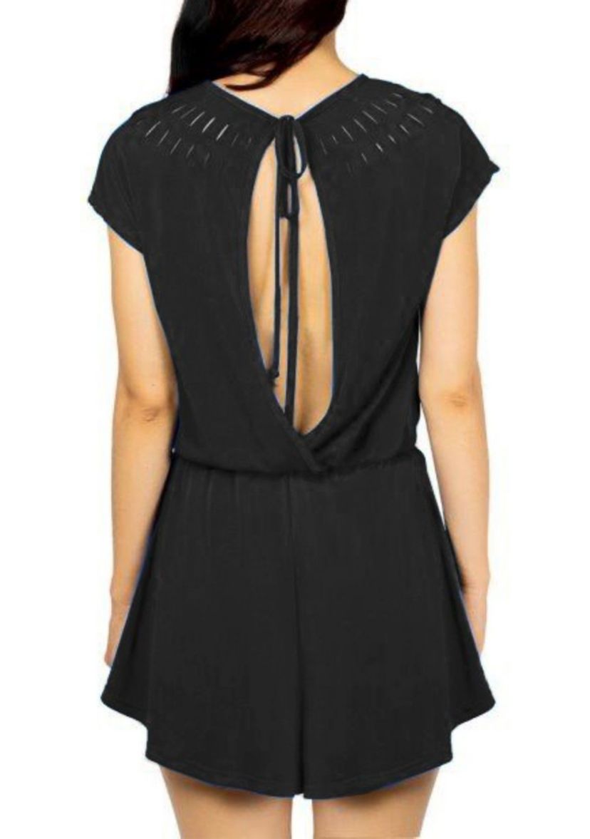 Sleeveless Romper w/Frt and Bck Detail