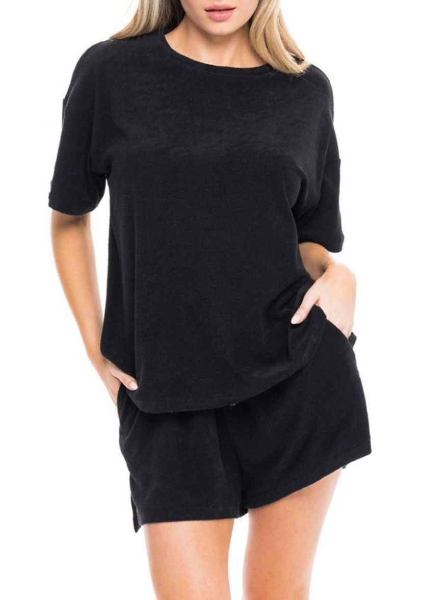 Terry Short Sleeve Swim Cover Up Top