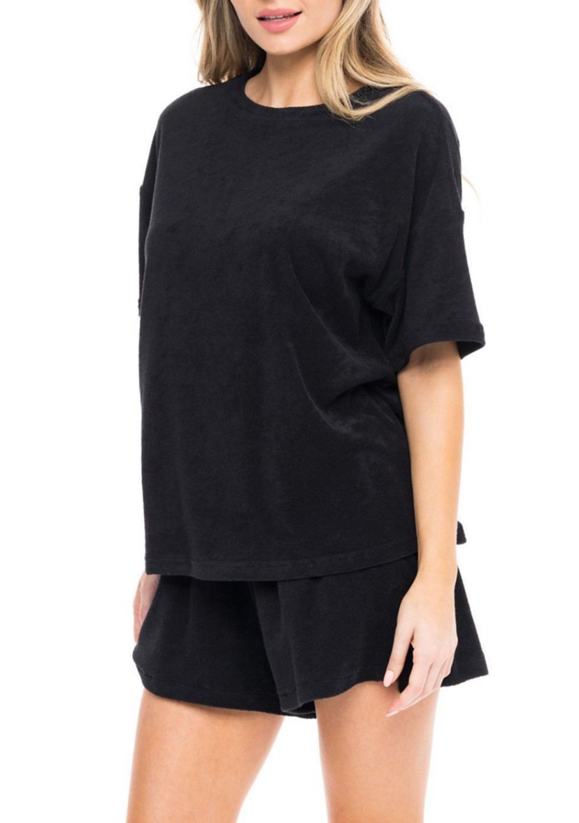 Terry Short Sleeve Swim Cover Up Top