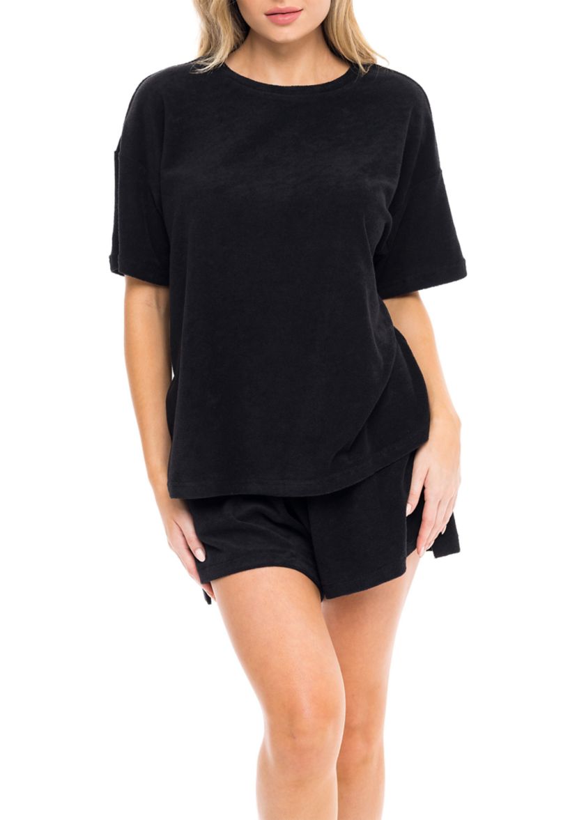 Terry Short Sleeve Swim Cover Up Top