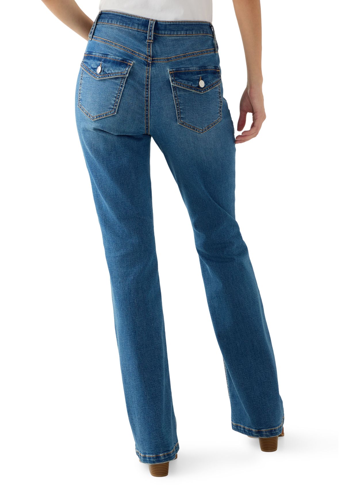 Womens Back Flap Boot Cut Jeans