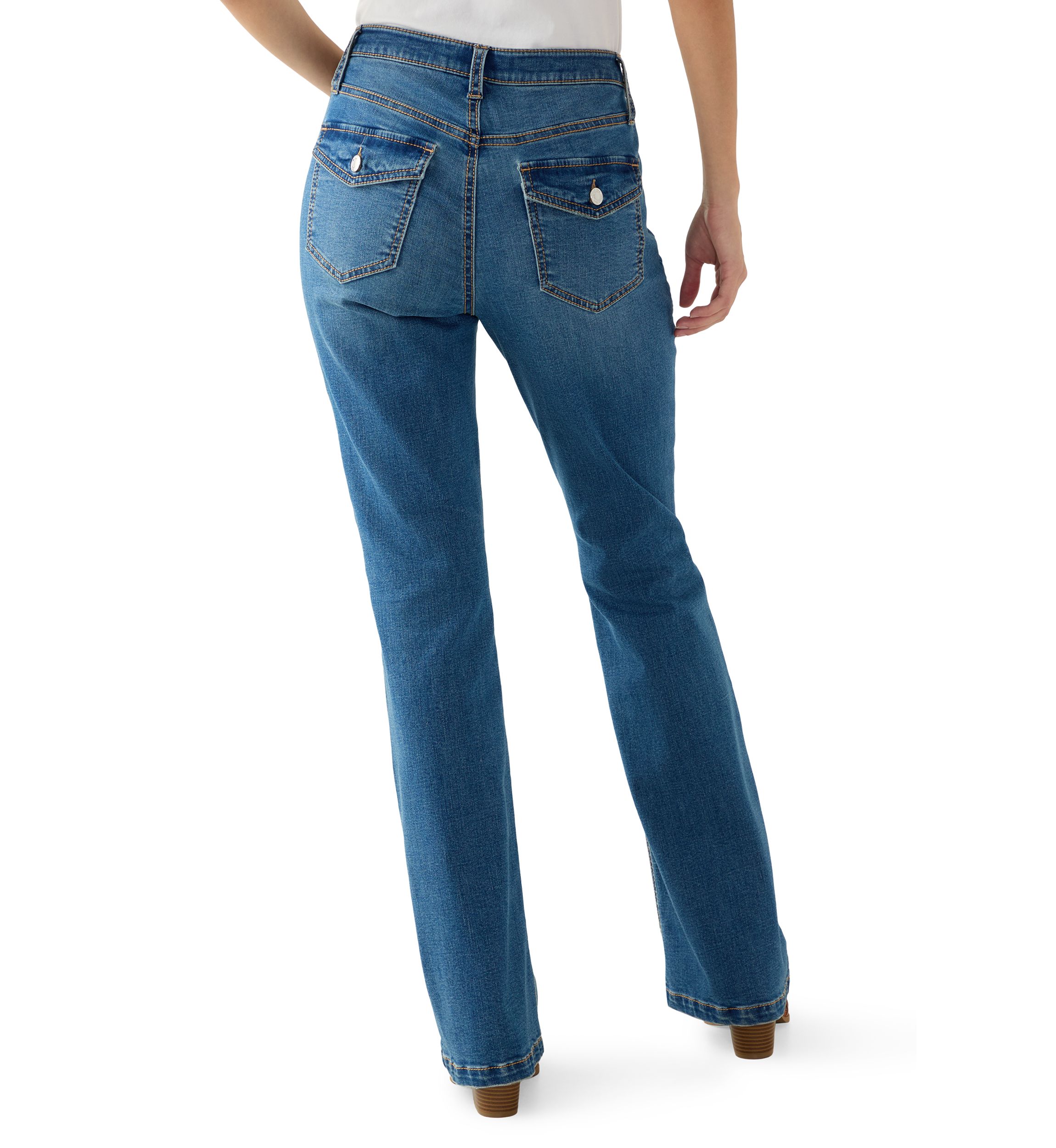 Womens Back Flap Boot Cut Jeans