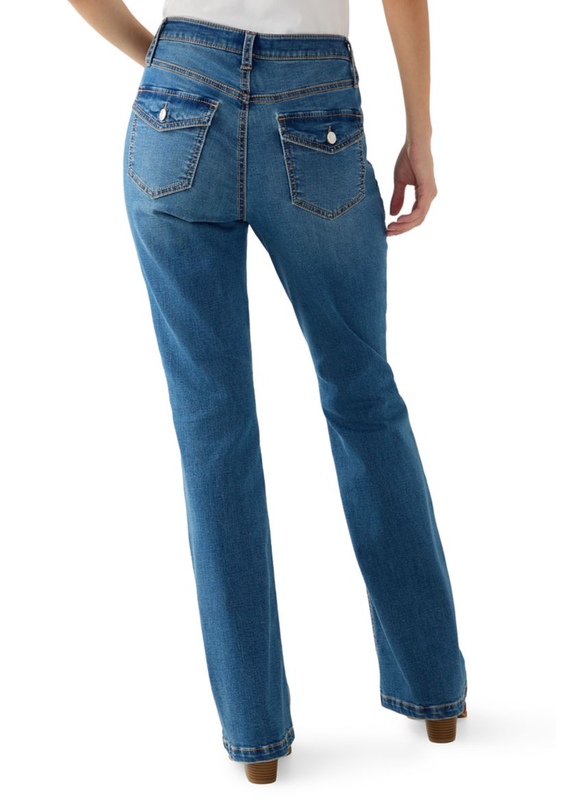 Womens Back Flap Boot Cut Jeans