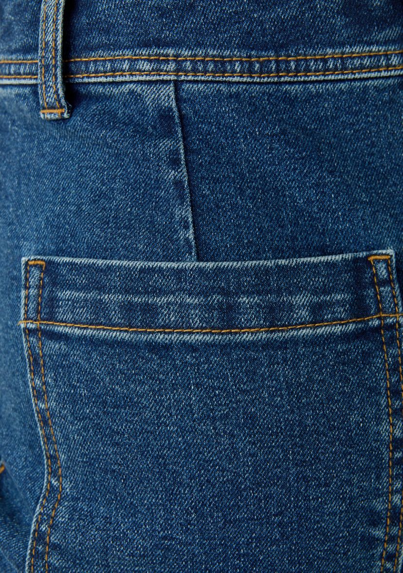 Womens Cropped Wide Leg Jeans