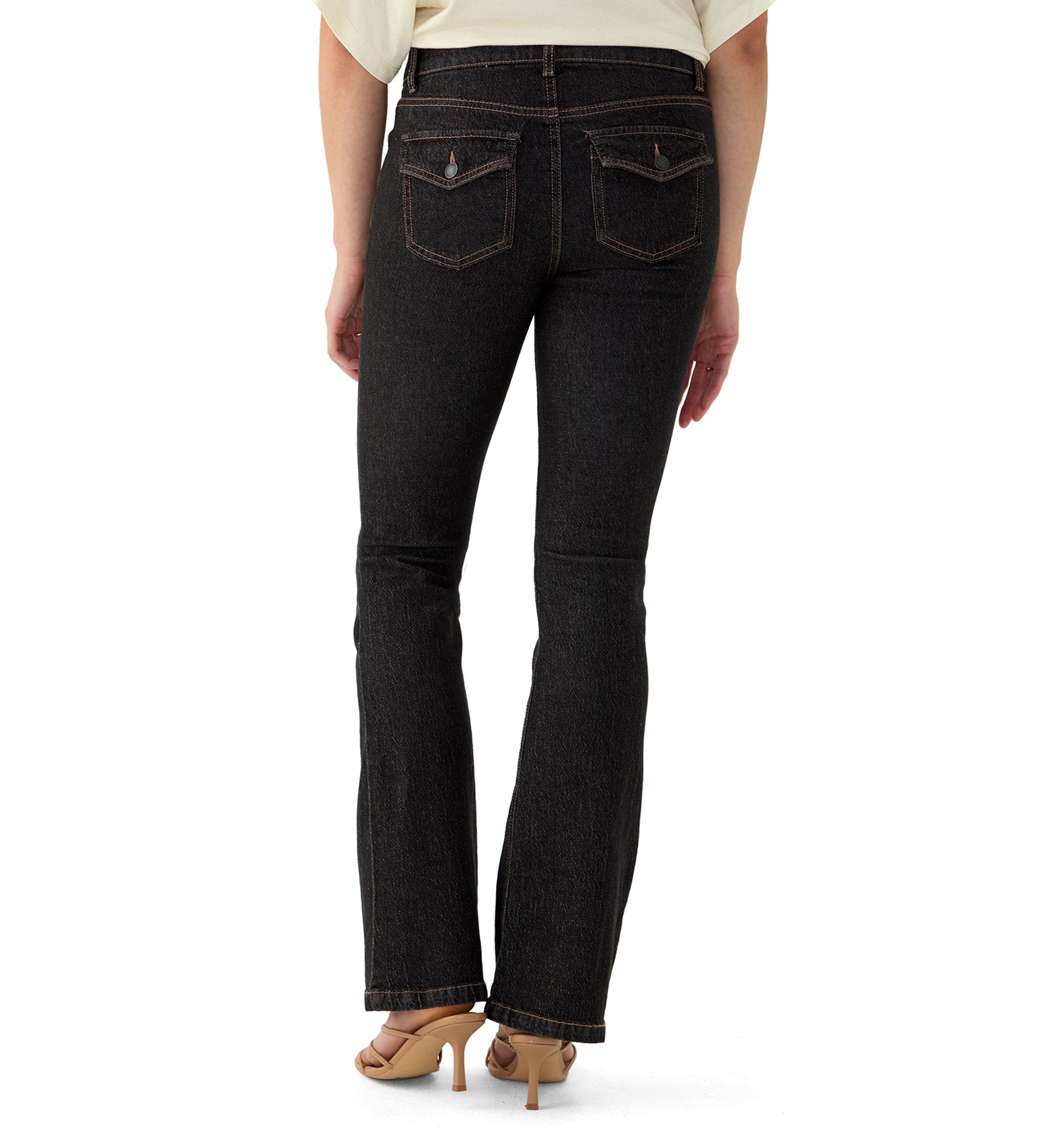 Womens Back Flap Bootcut Jeans