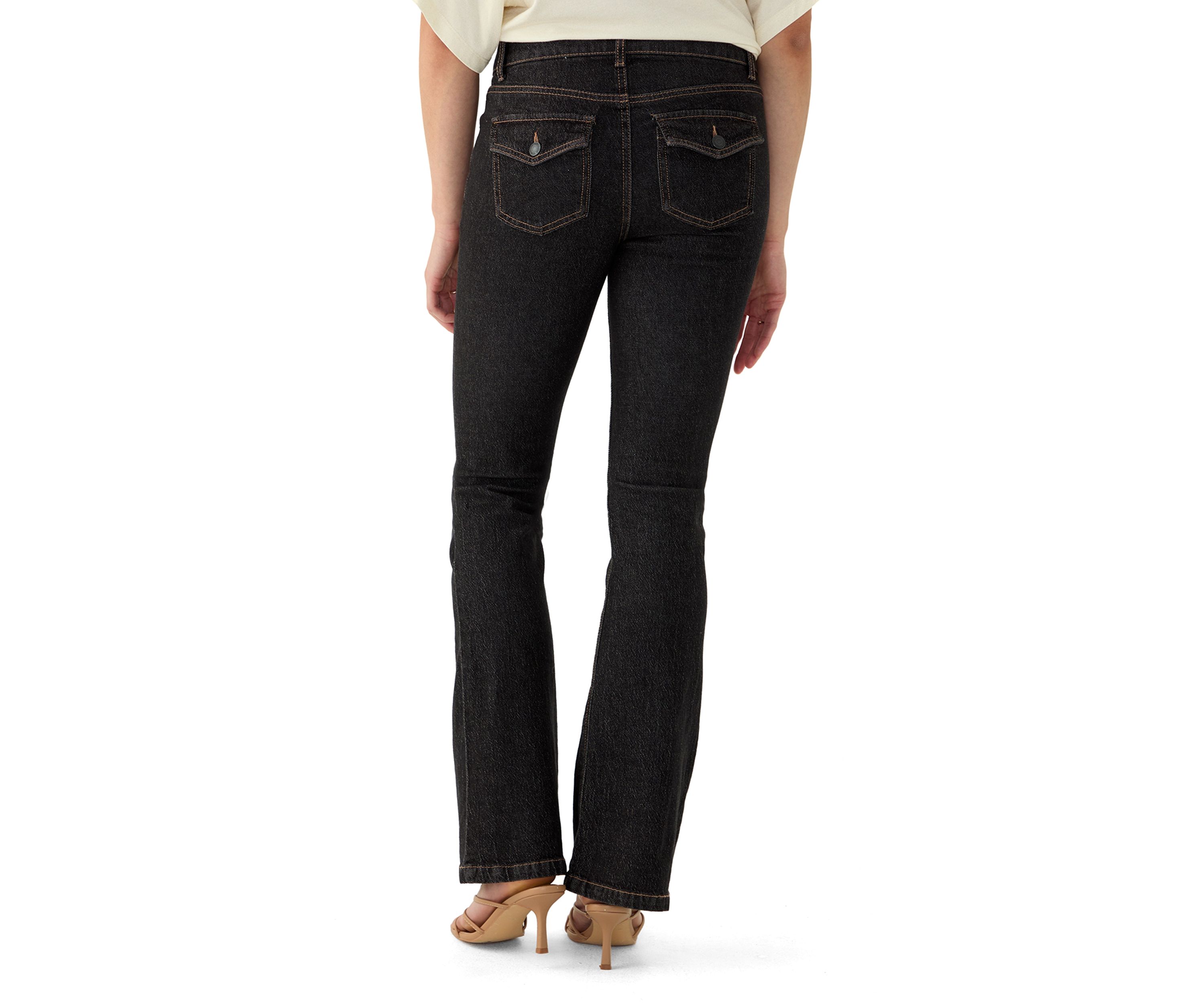 Womens Back Flap Bootcut Jeans