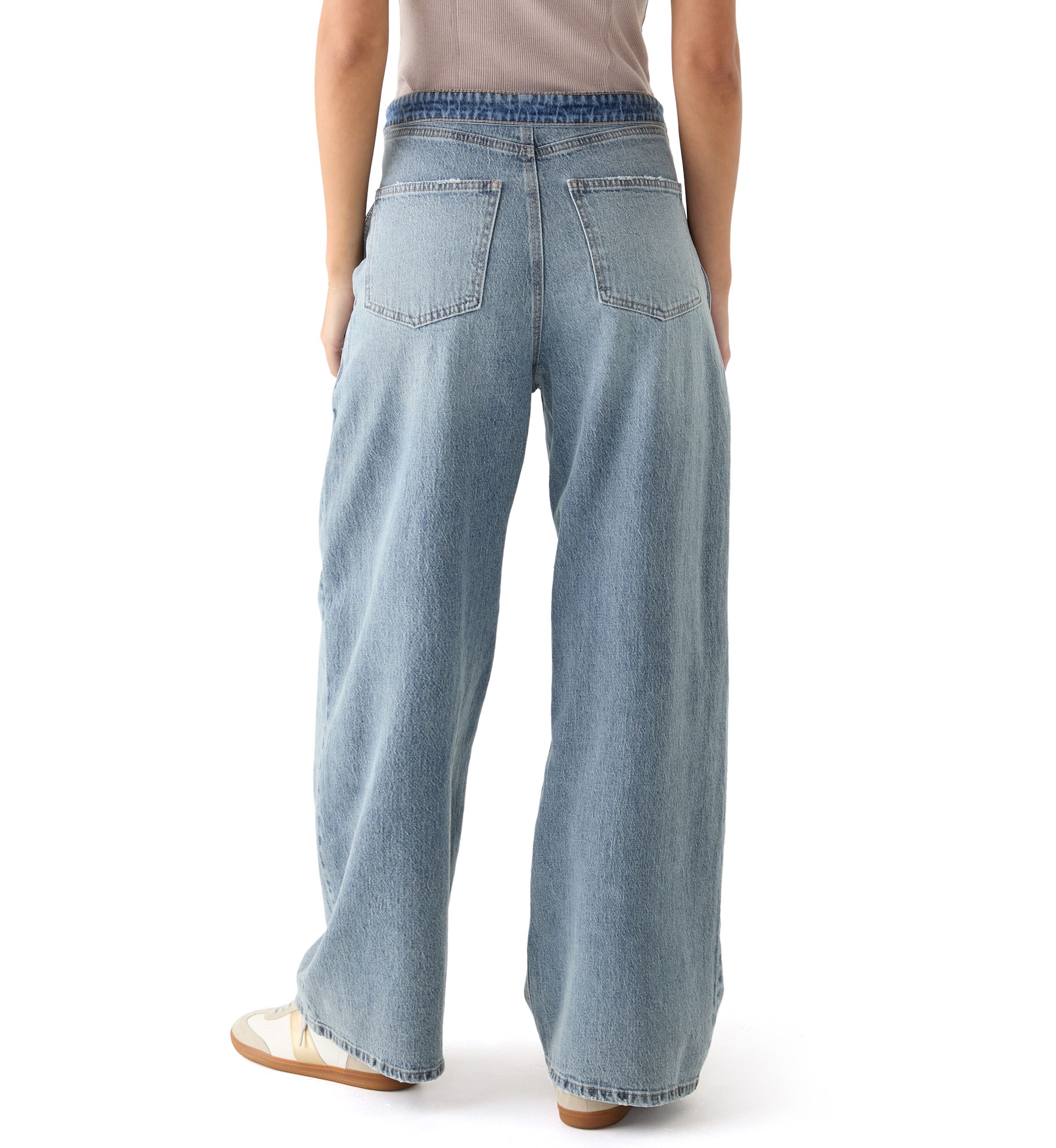 Womens Foldover Waist Jeans