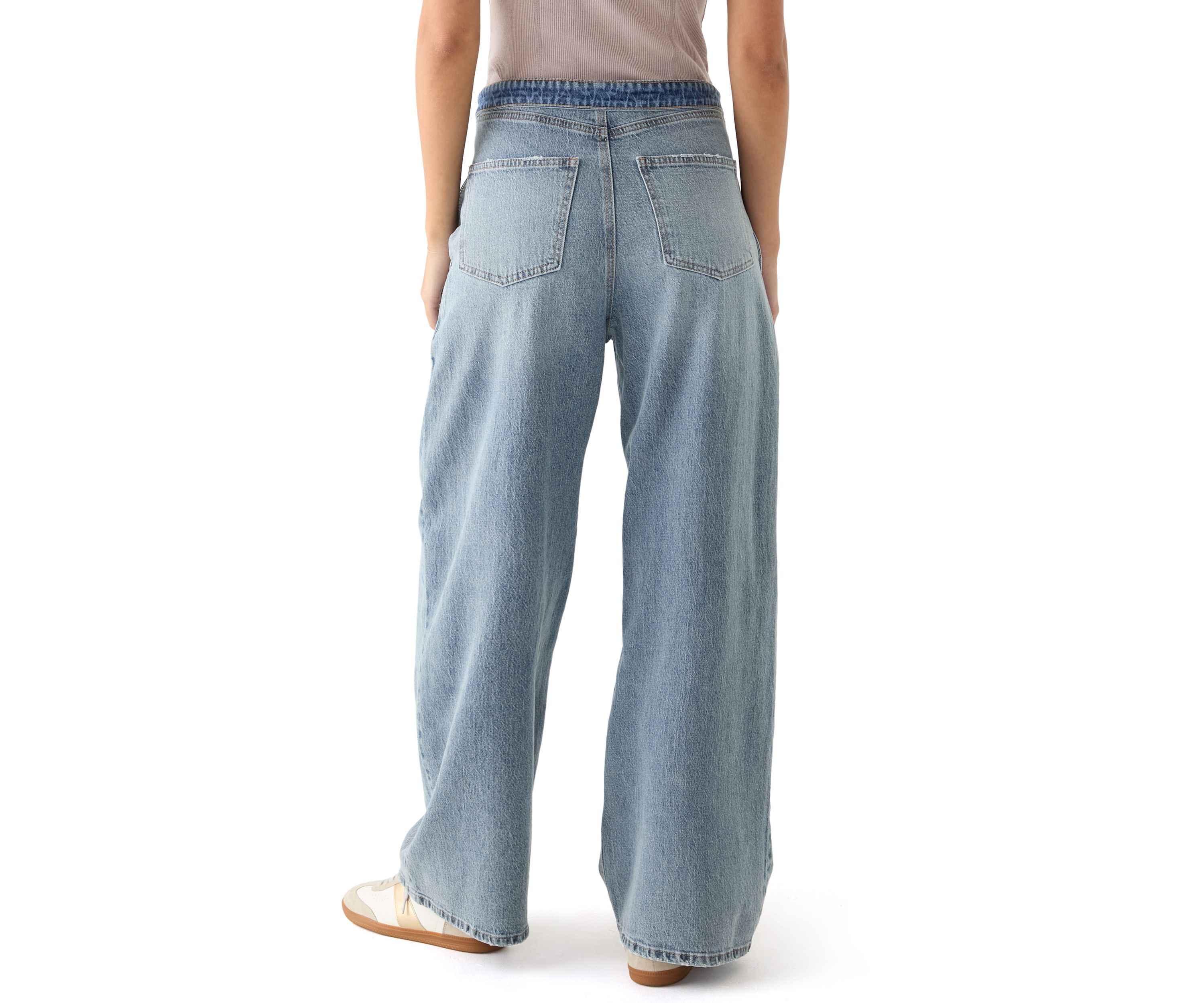 Womens Foldover Waist Jeans