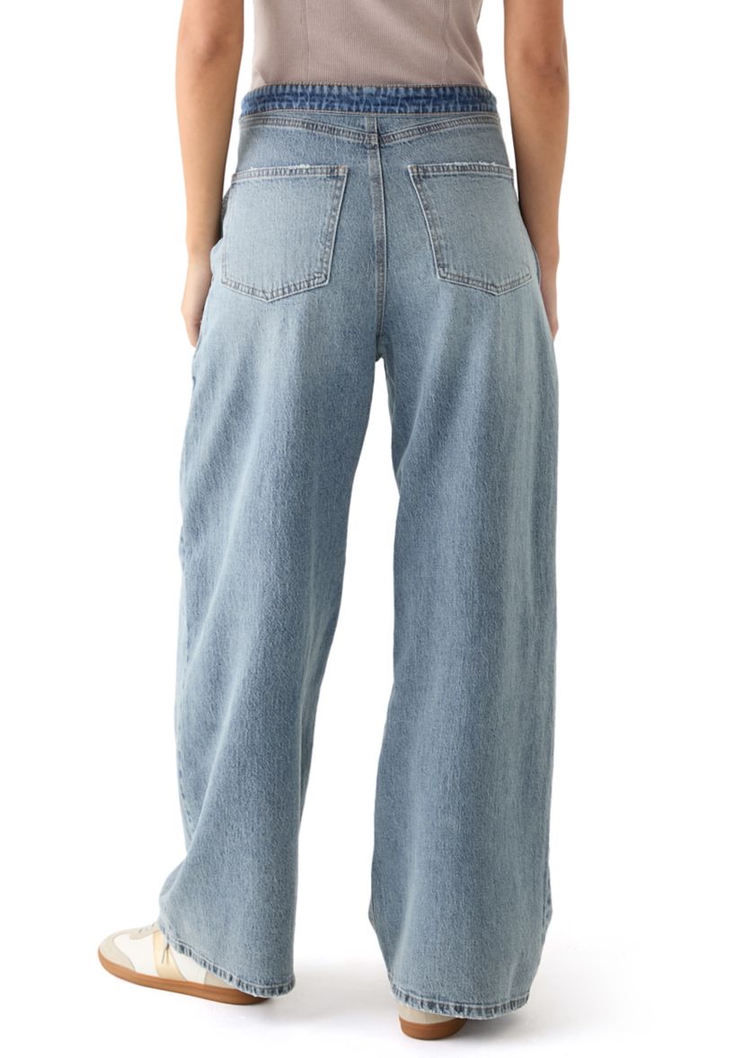 Womens Foldover Waist Jeans