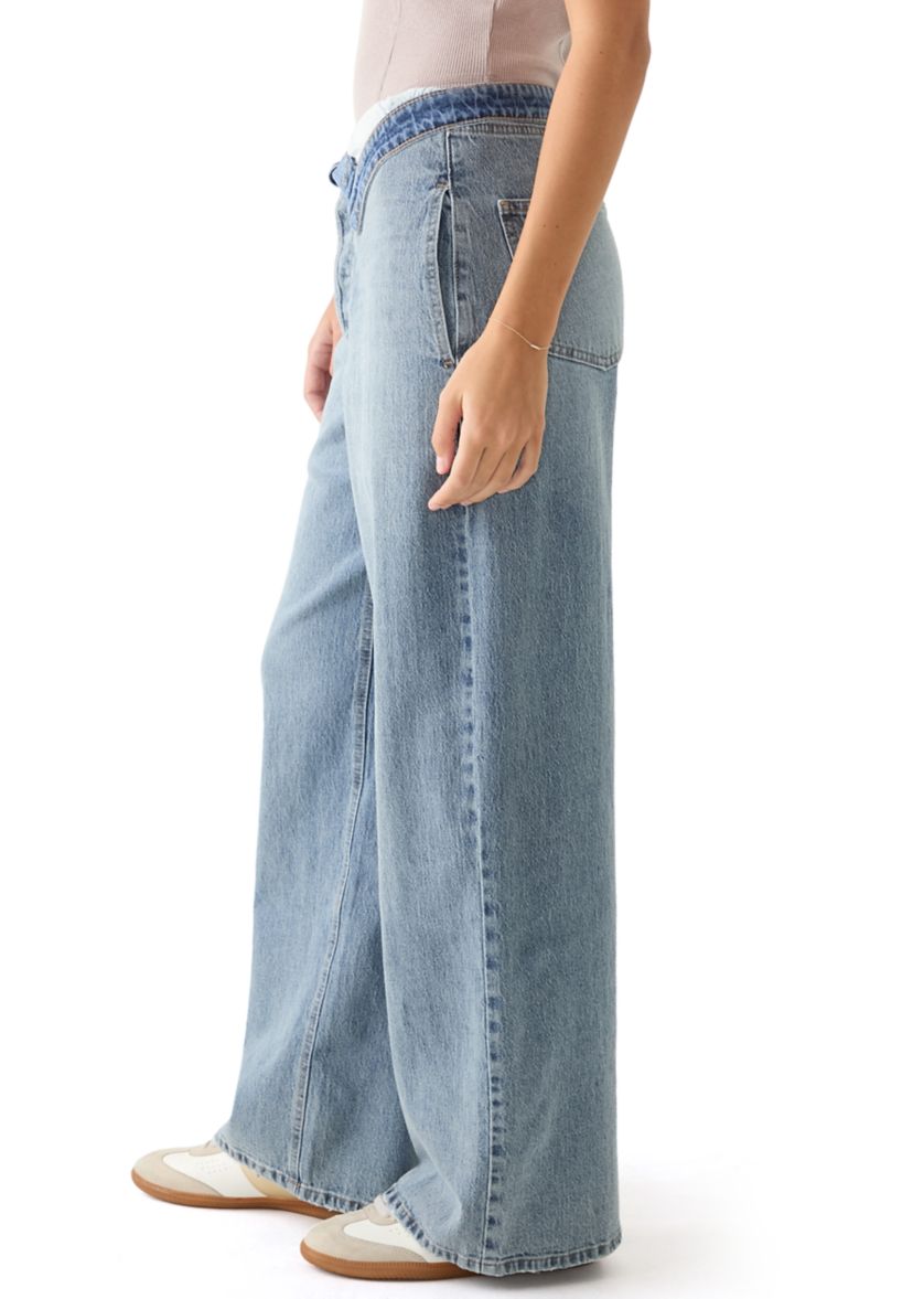 Womens Foldover Waist Jeans