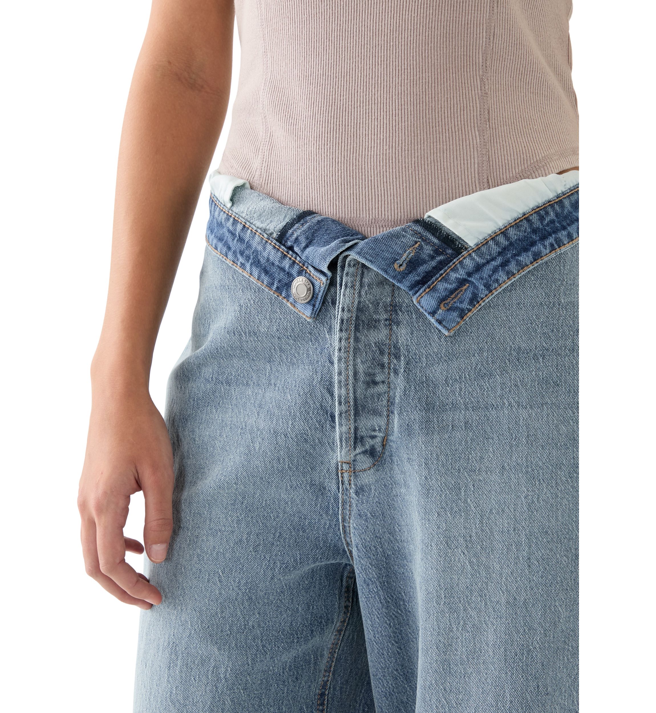 Womens Foldover Waist Jeans