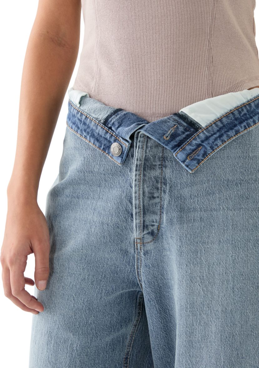 Womens Foldover Waist Jeans
