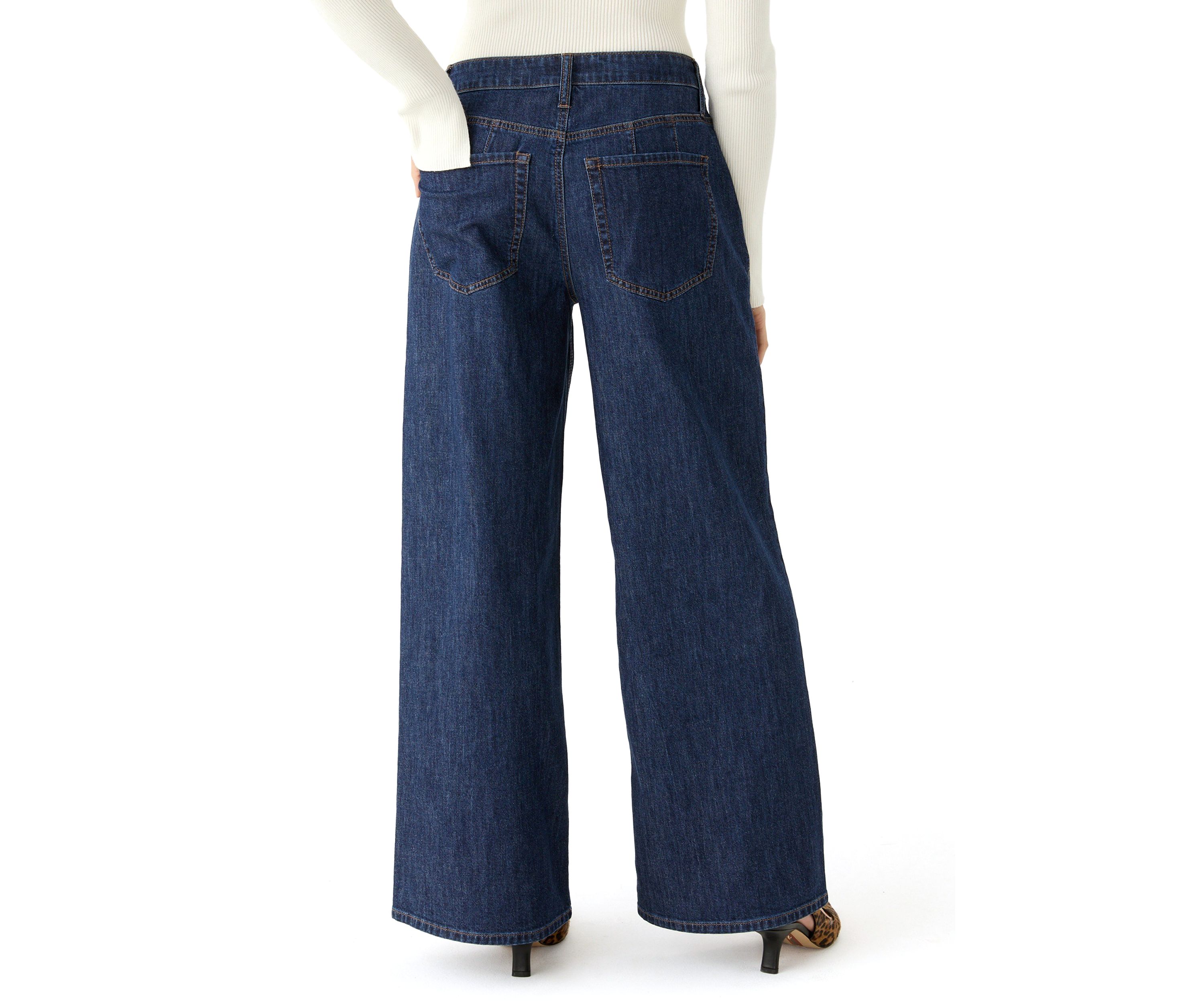 Womens Slouchy Wide Leg Denim Jeans