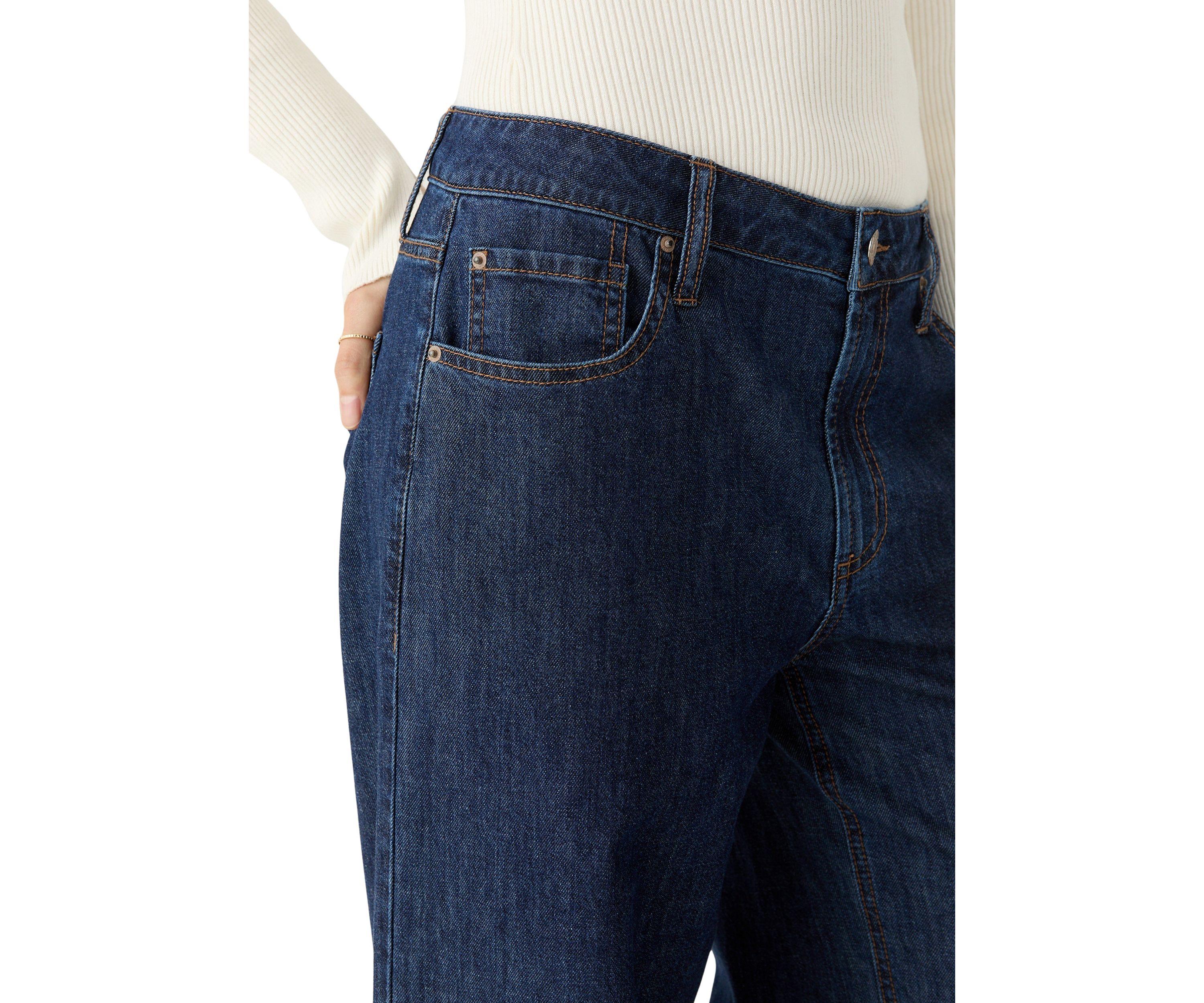 Womens Slouchy Wide Leg Denim Jeans