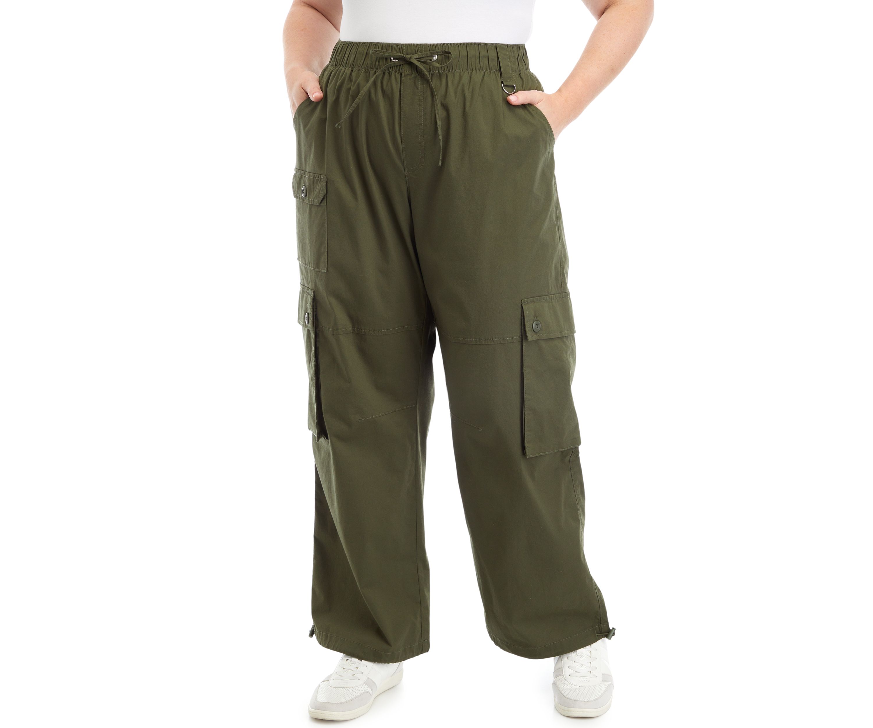Plus Size Cargo Parachute Pants