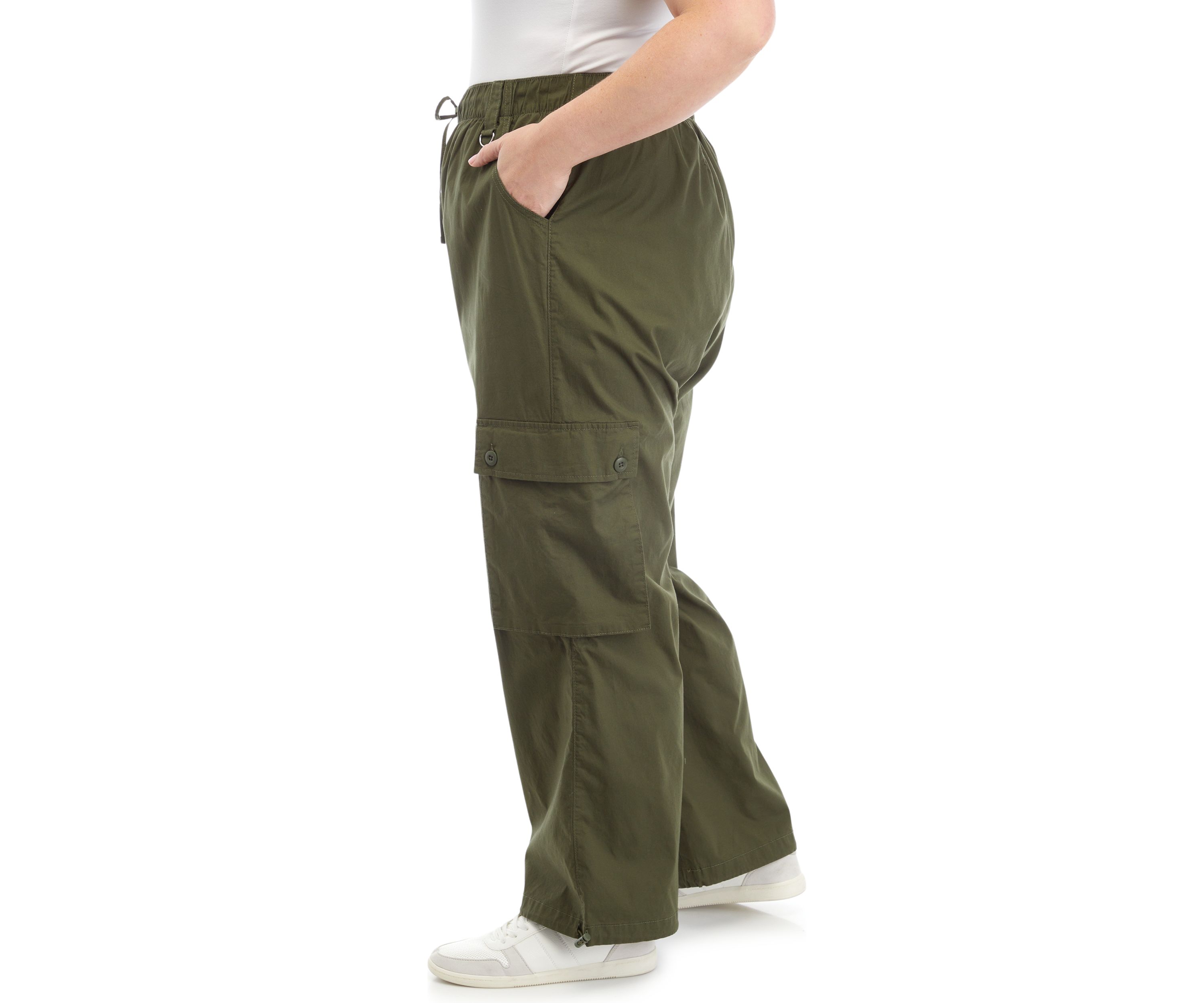 Plus Size Cargo Parachute Pants
