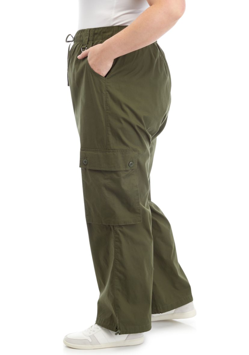 Plus Size Cargo Parachute Pants