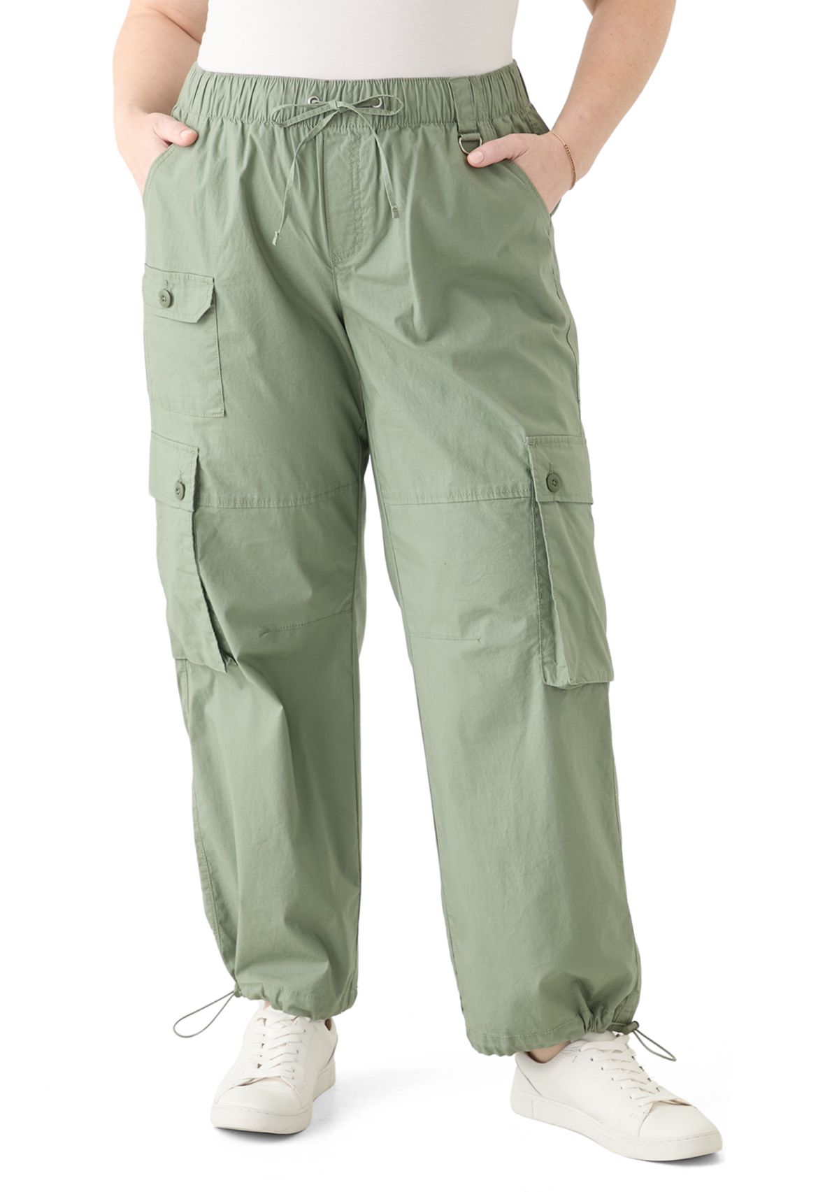 Plus Size Cargo Parachute Pants