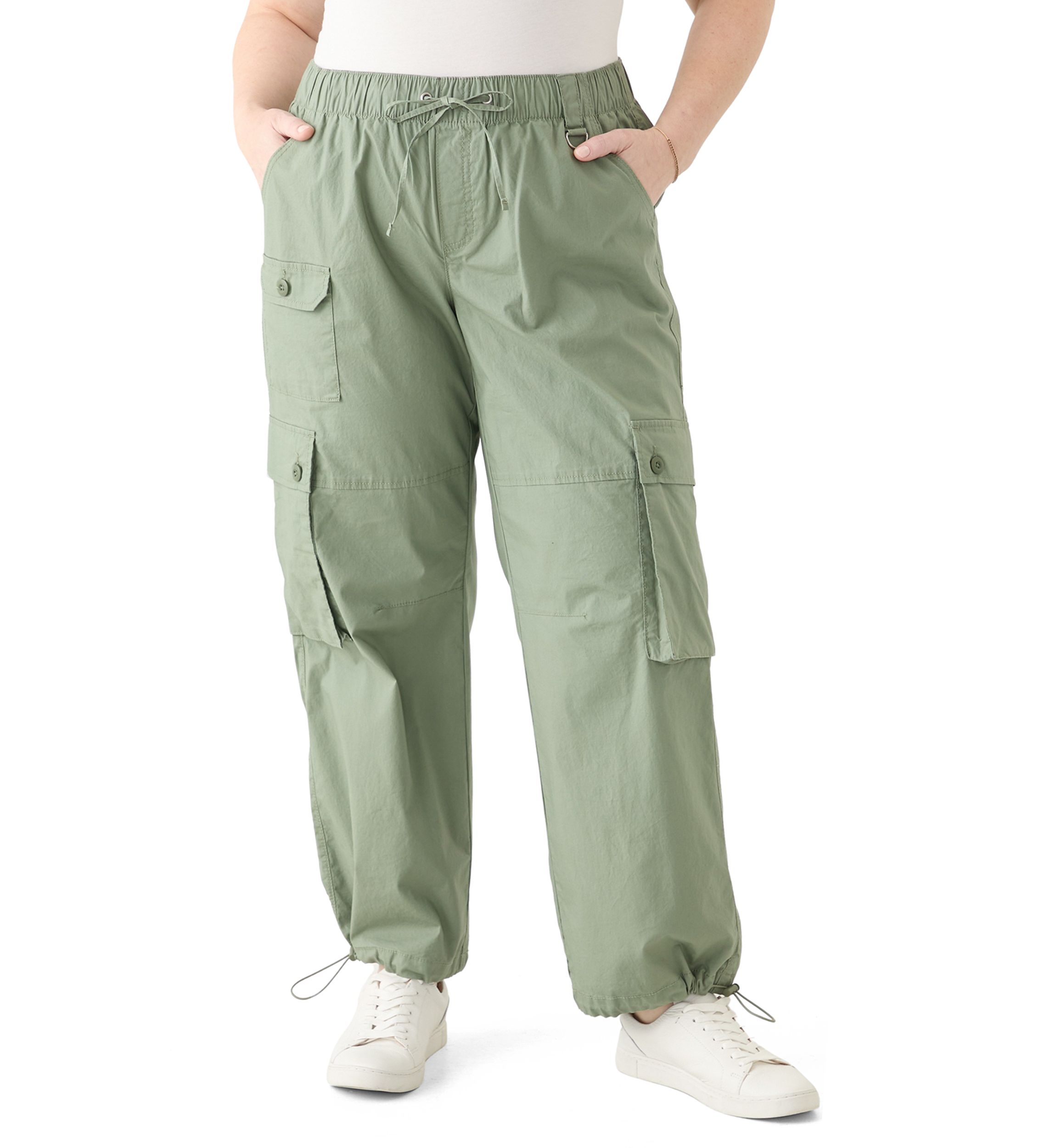 Plus Size Cargo Parachute Pants